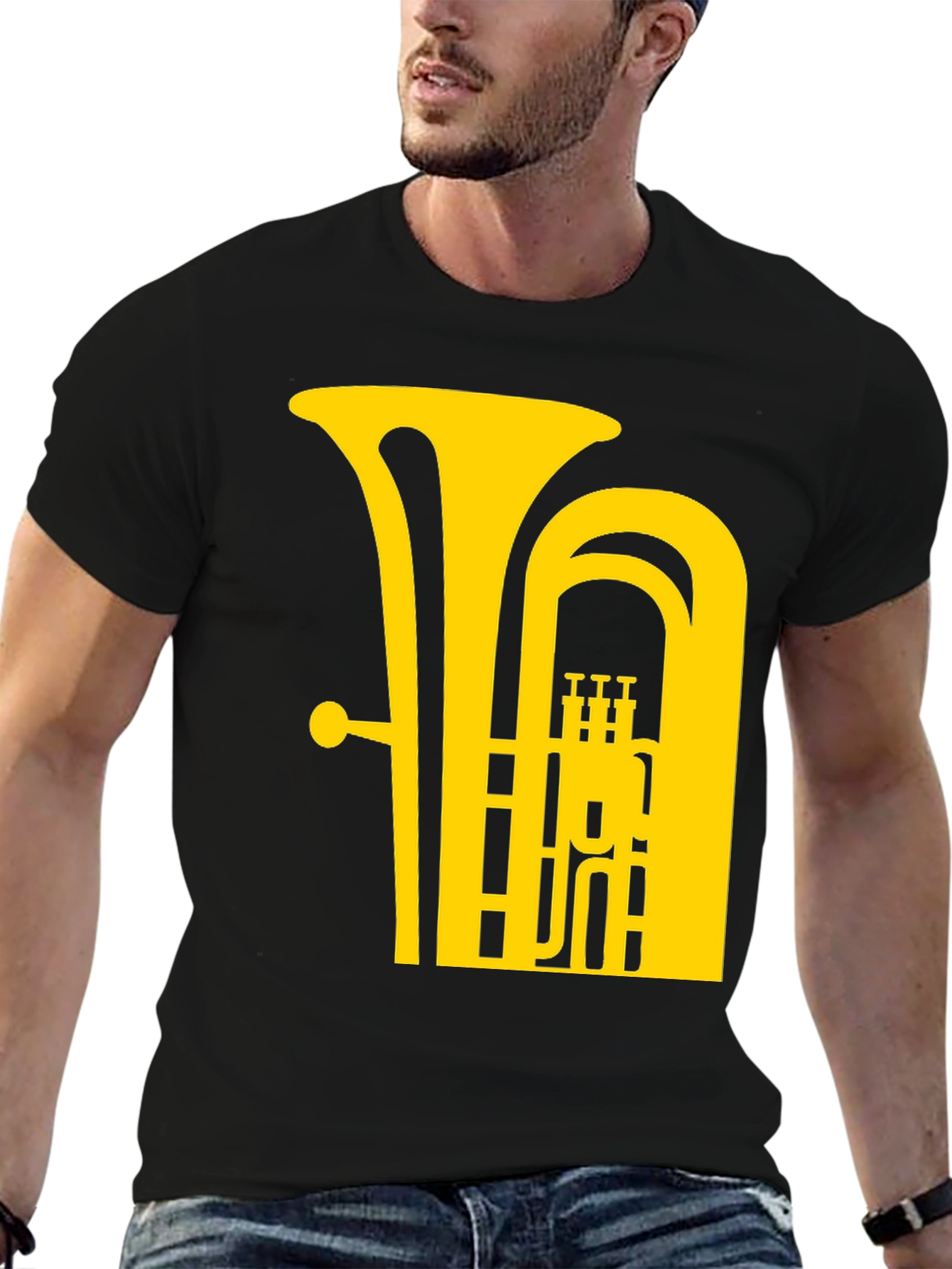 Tuba Graphic Tee - Music Lovers Black T-Shirt