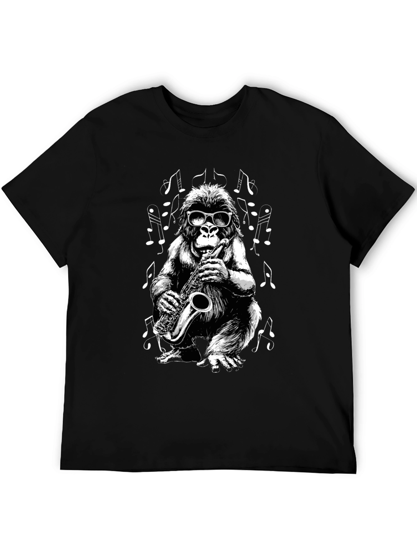 Cool Gorilla Saxophone Player Graphic T-Shirt