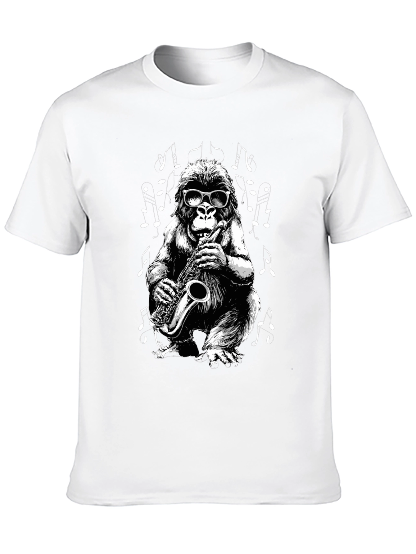 Cool Gorilla Saxophone Player Graphic T-Shirt