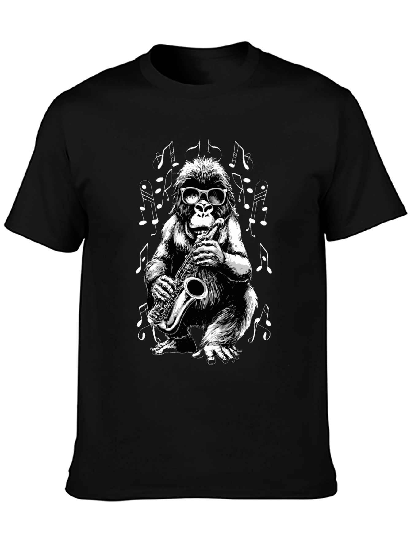 Cool Gorilla Saxophone Player Graphic T-Shirt