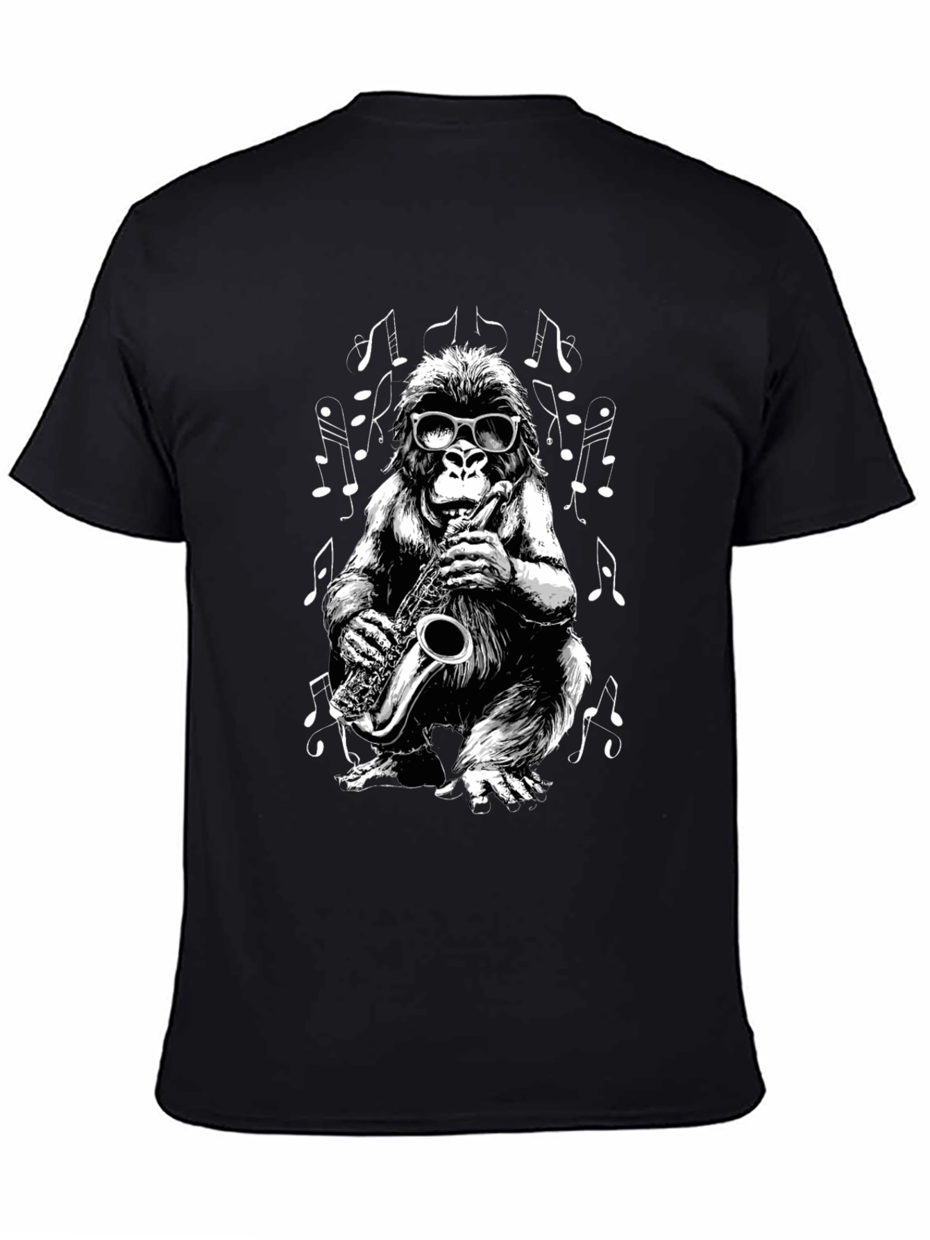 Cool Gorilla Saxophone Player Graphic T-Shirt