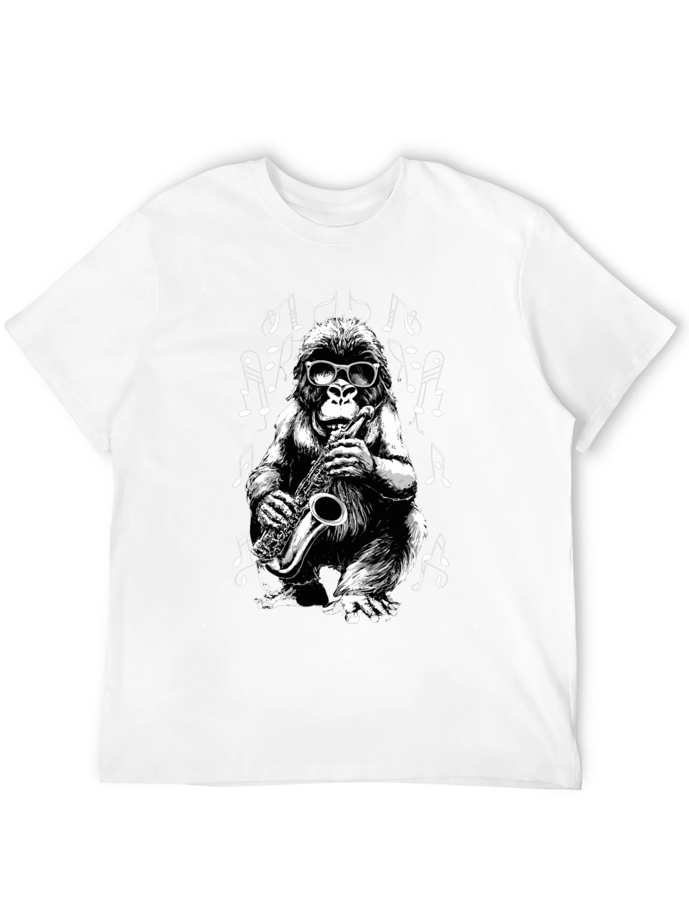 Cool Gorilla Saxophone Player Graphic T-Shirt