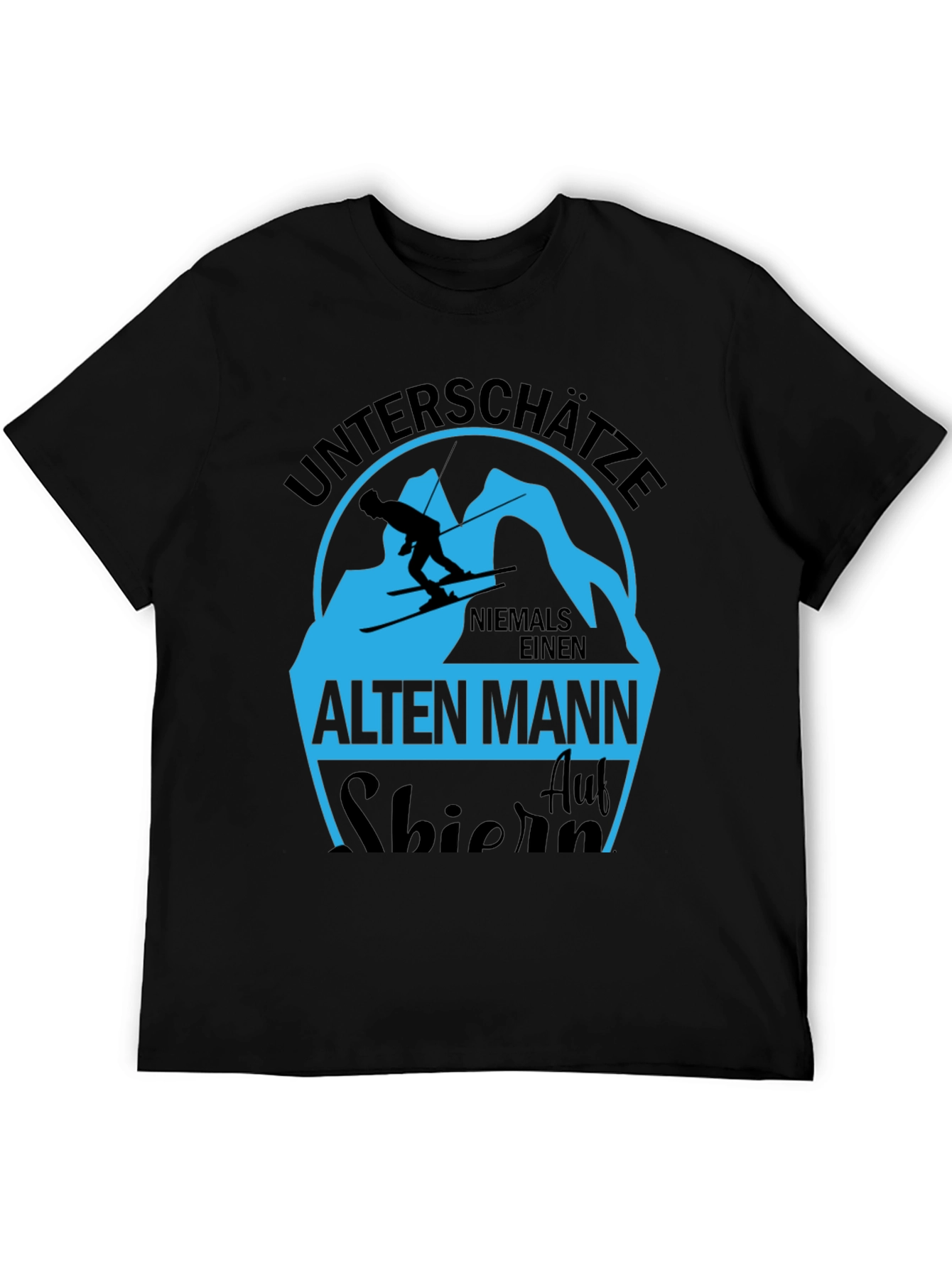 Unterschatze Alten Mann Skiing T-Shirt