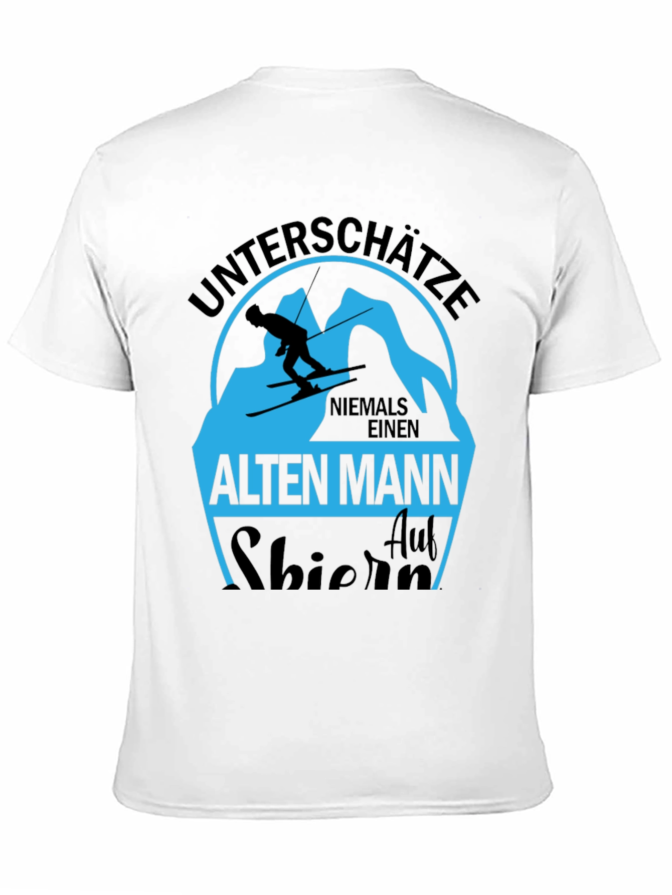 Unterschatze Alten Mann Skiing T-Shirt