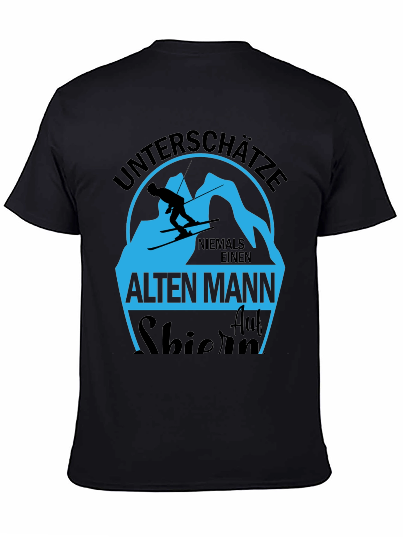 Unterschatze Alten Mann Skiing T-Shirt