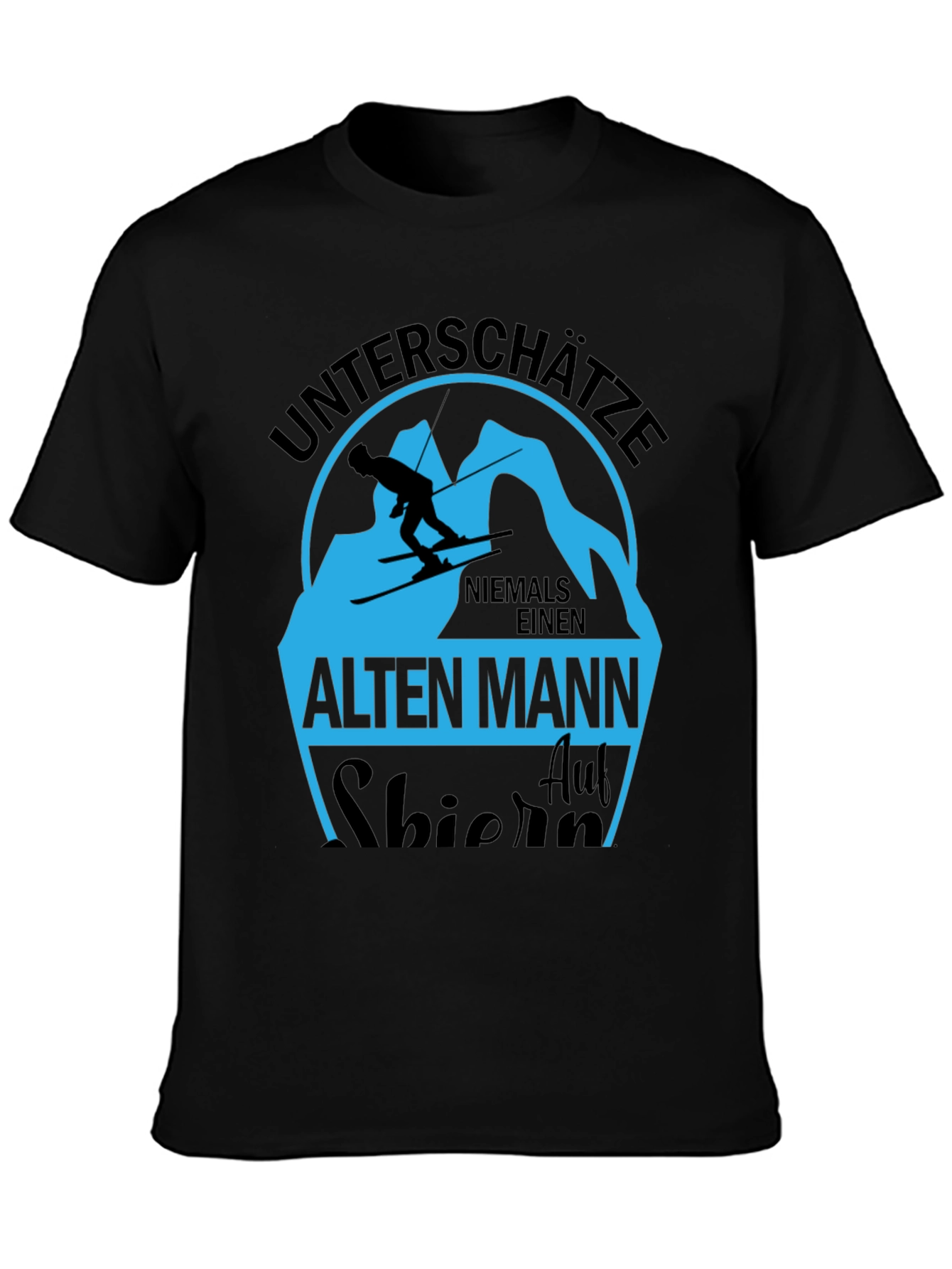Unterschatze Alten Mann Skiing T-Shirt