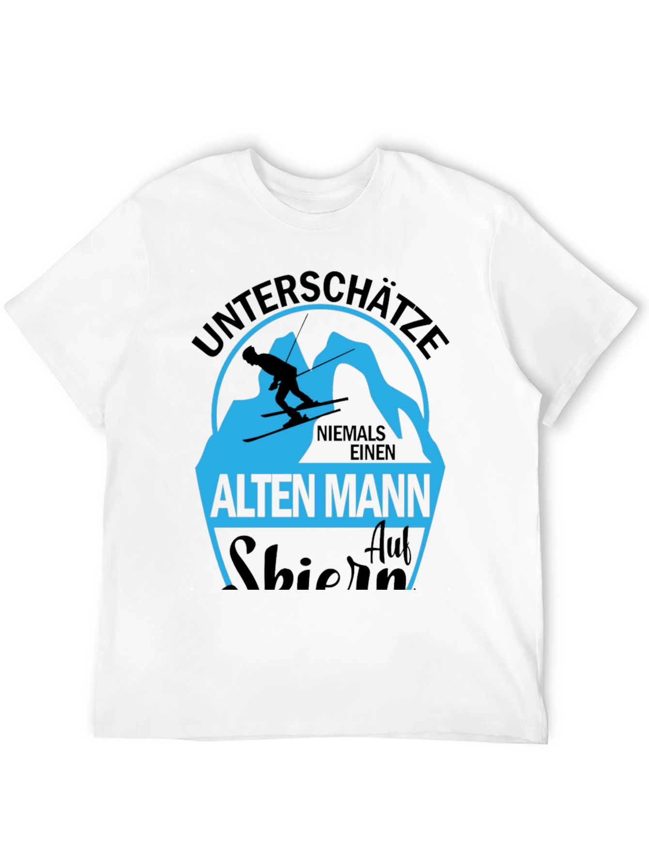 Unterschatze Alten Mann Skiing T-Shirt