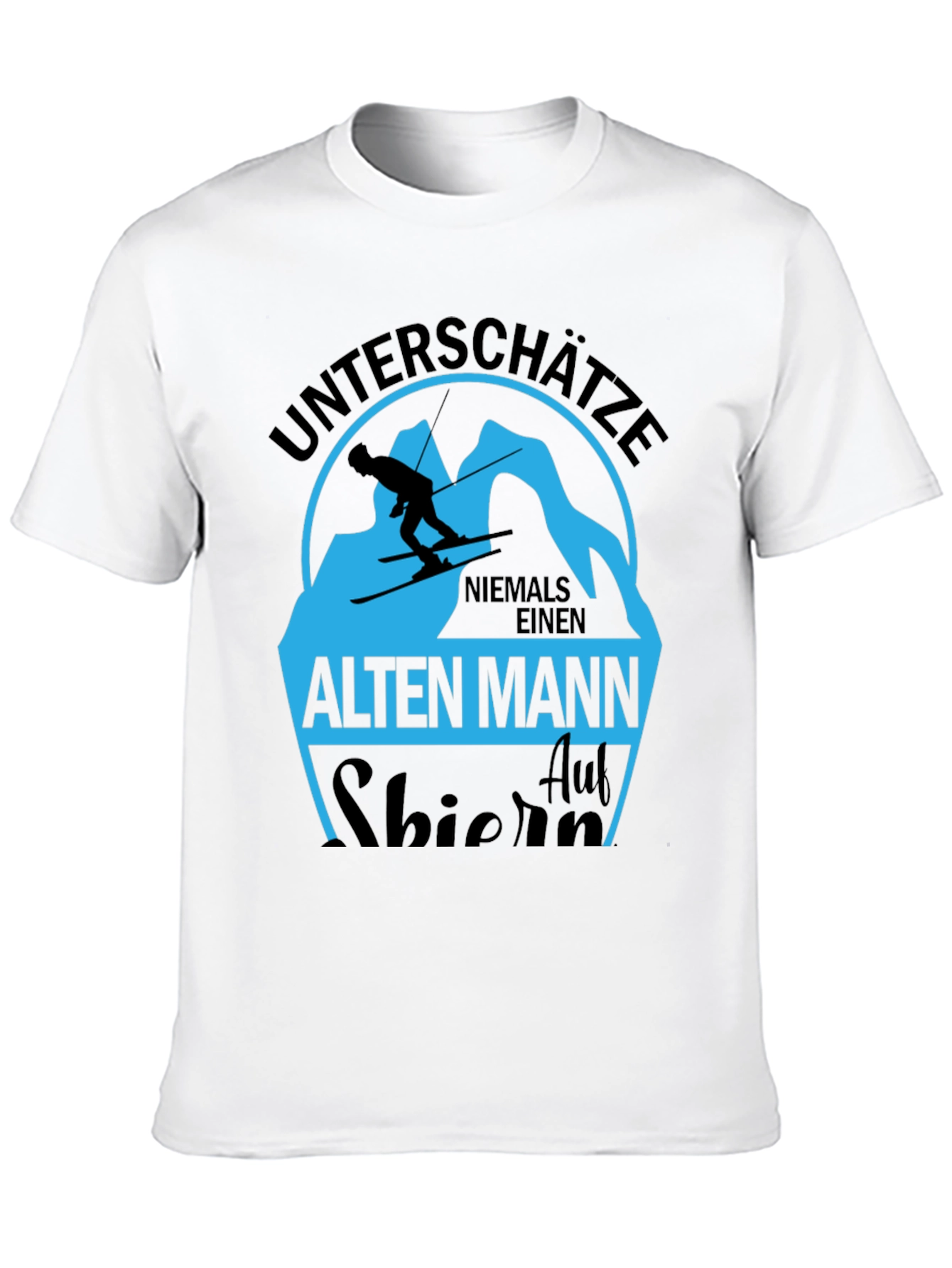 Unterschatze Alten Mann Skiing T-Shirt