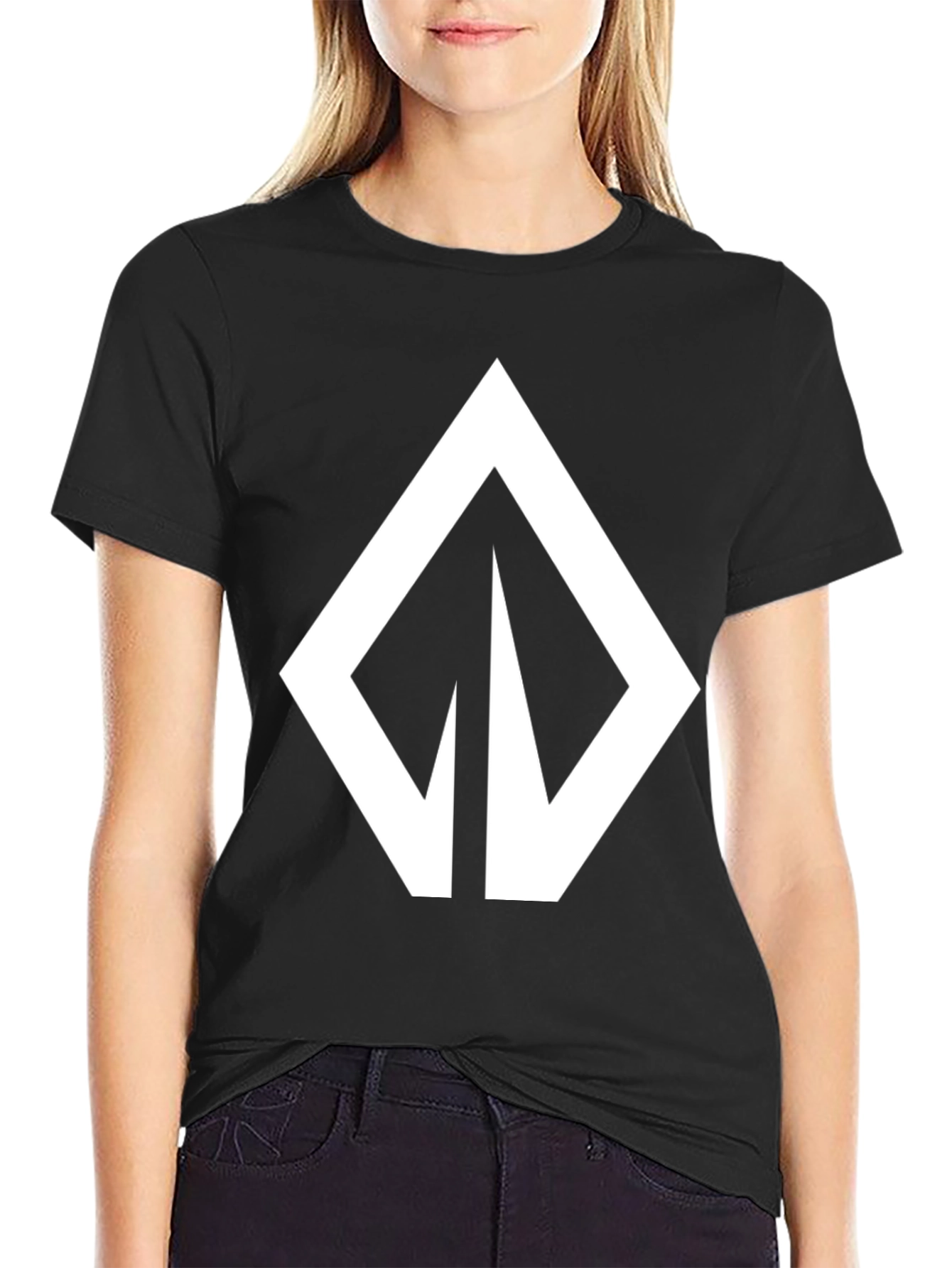 Bold Graphic Tee - Modern Arrow Design Black
