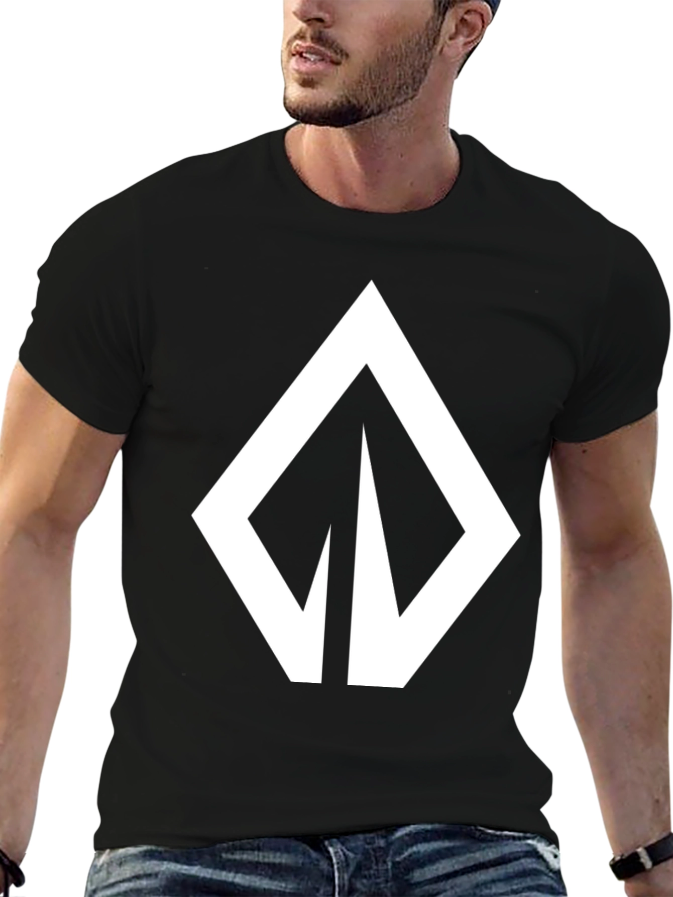 Bold Graphic Tee - Modern Arrow Design Black