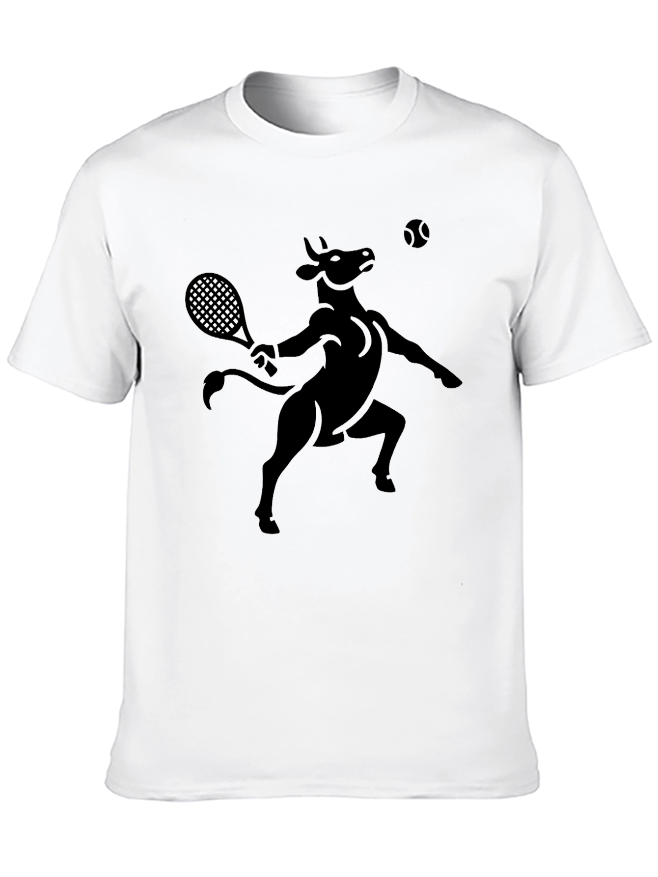 Bull Tennis Player Black T-Shirt
