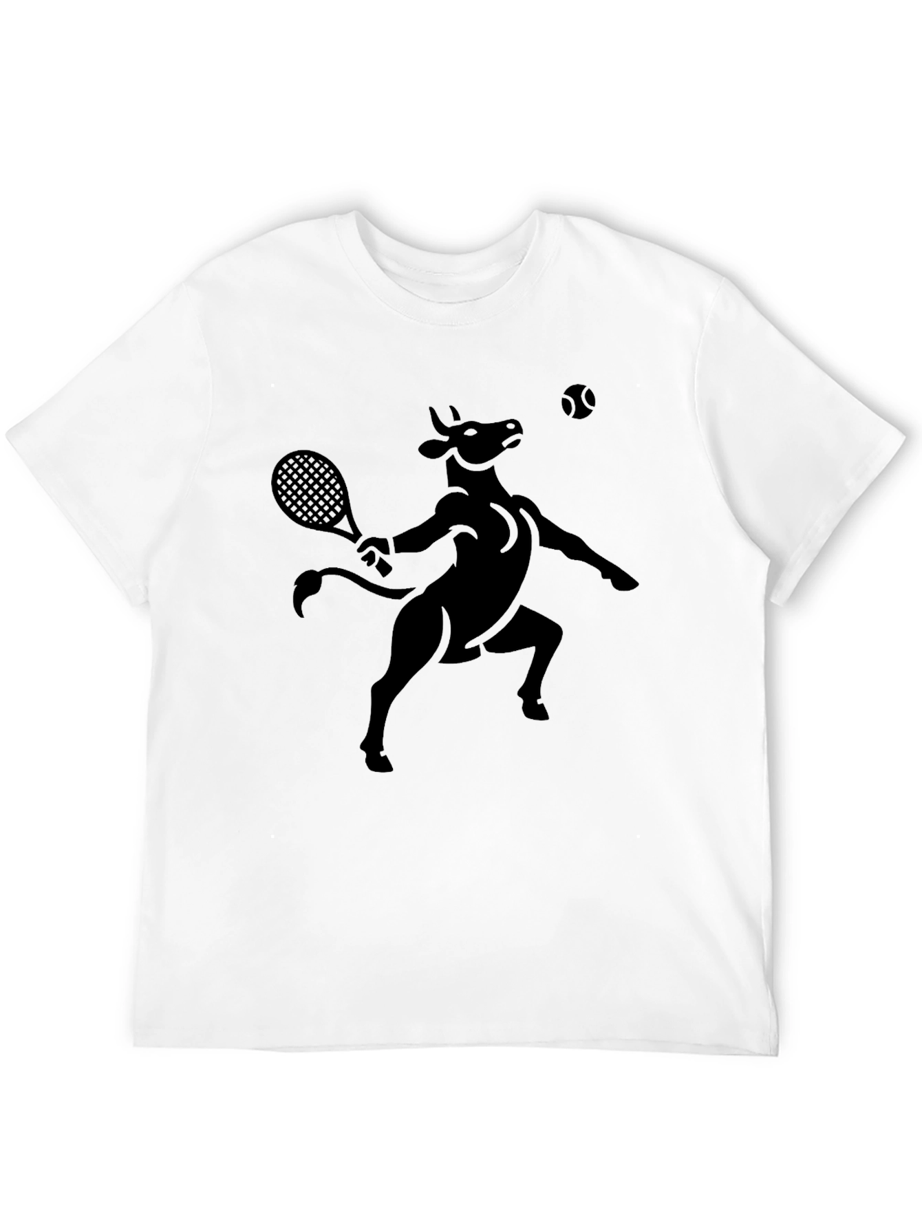 Bull Tennis Player Black T-Shirt
