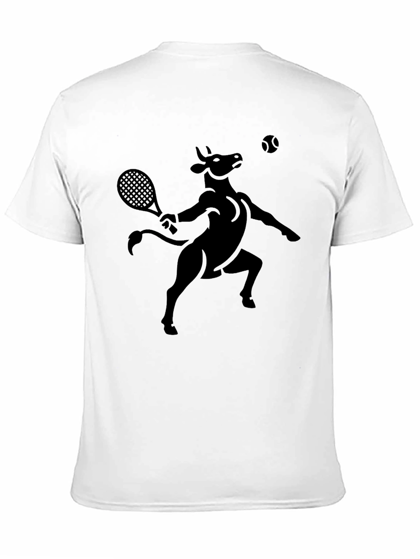 Bull Tennis Player Black T-Shirt