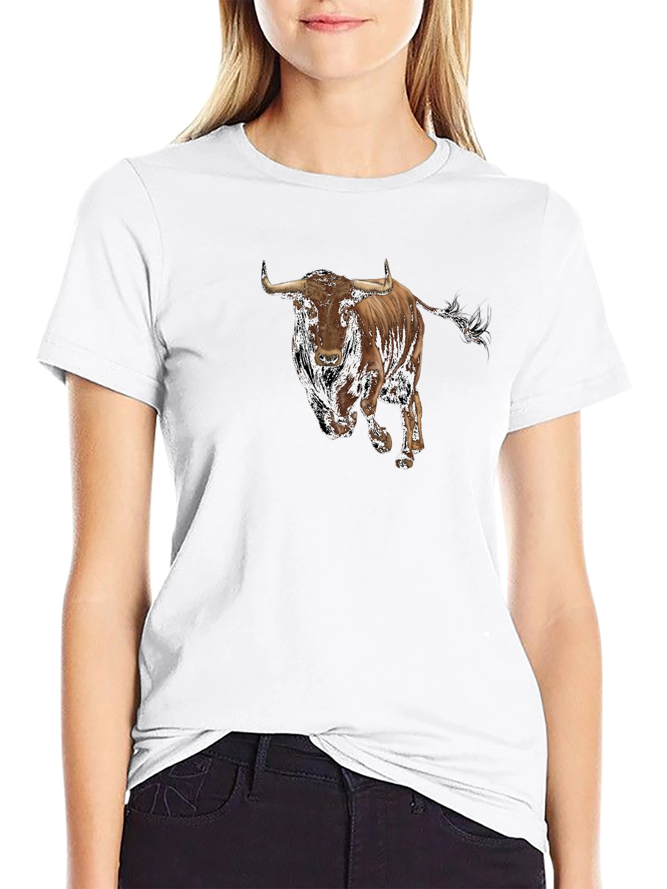 Bull Graphic Tee - Black Casual Shirt