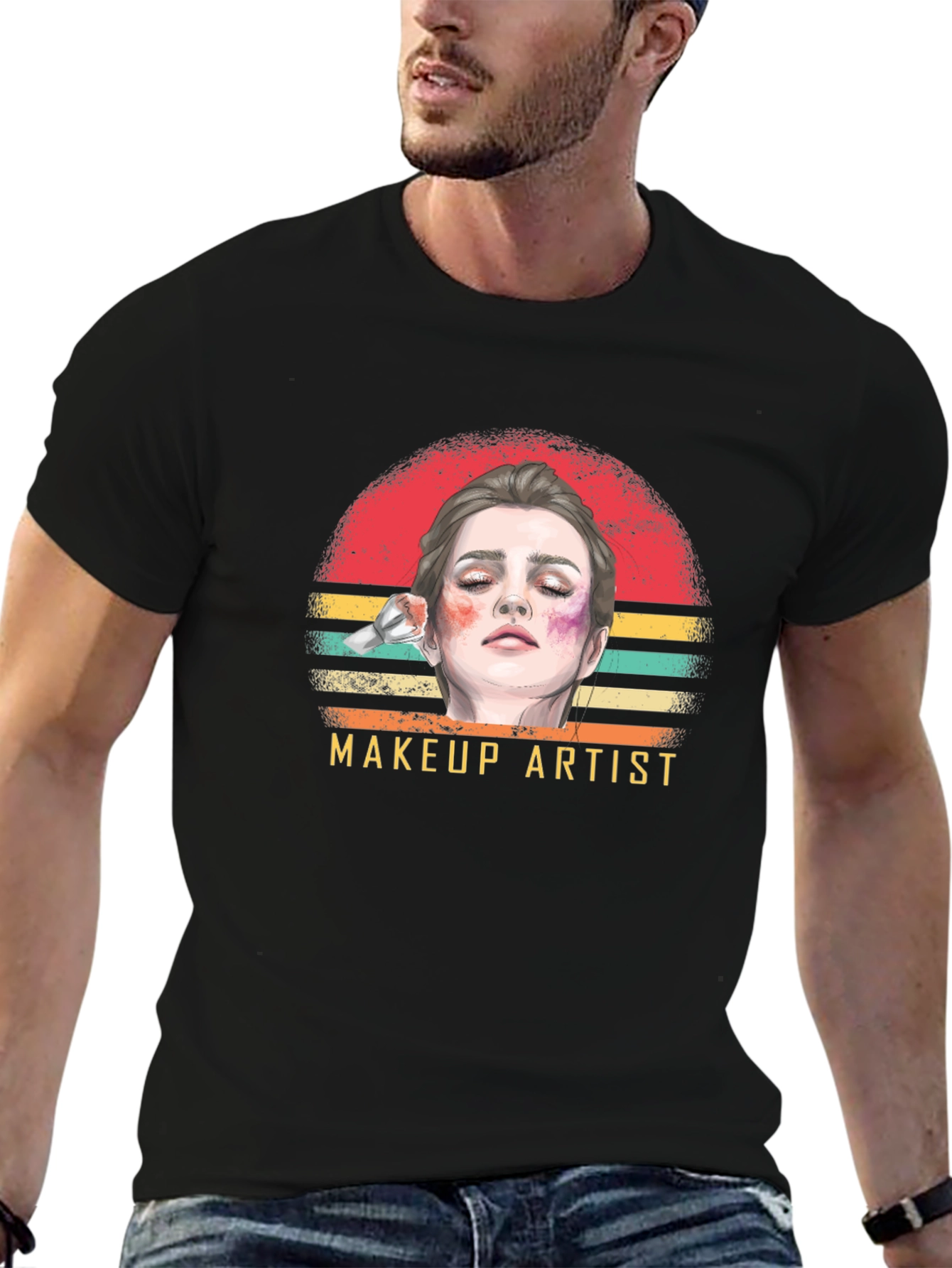 Makeup Artist Graphic T-Shirt - Retro Style