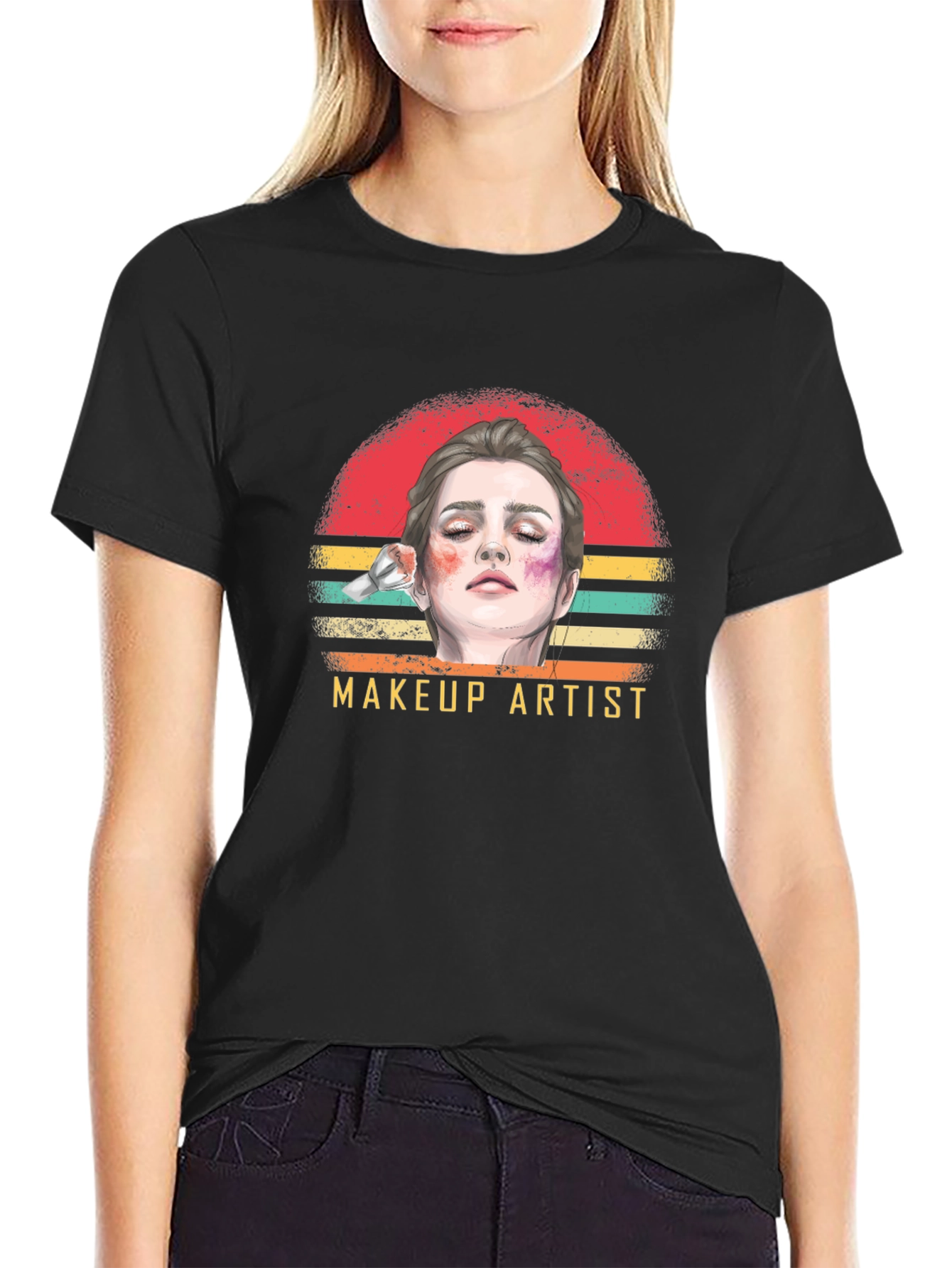 Makeup Artist Graphic T-Shirt - Retro Style
