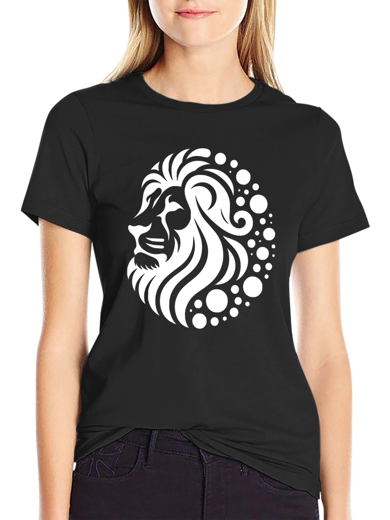 Lion Graphic T-Shirt - Black Bold Design