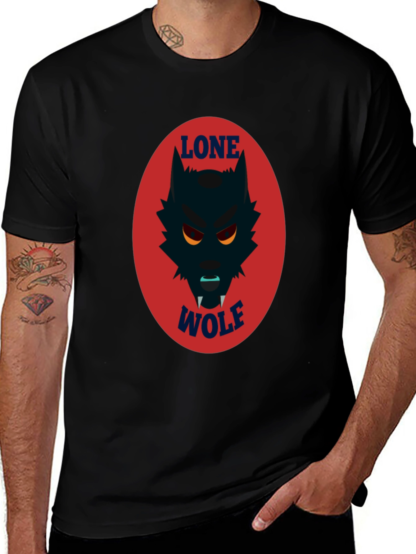 Lone Wolf Graphic Tee - Mens Black T-Shirt