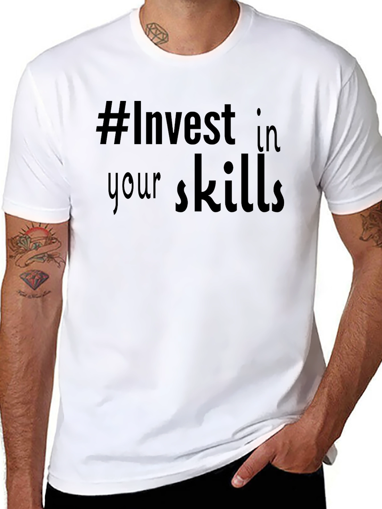 Invest In Your Skills Black Graphic Tee