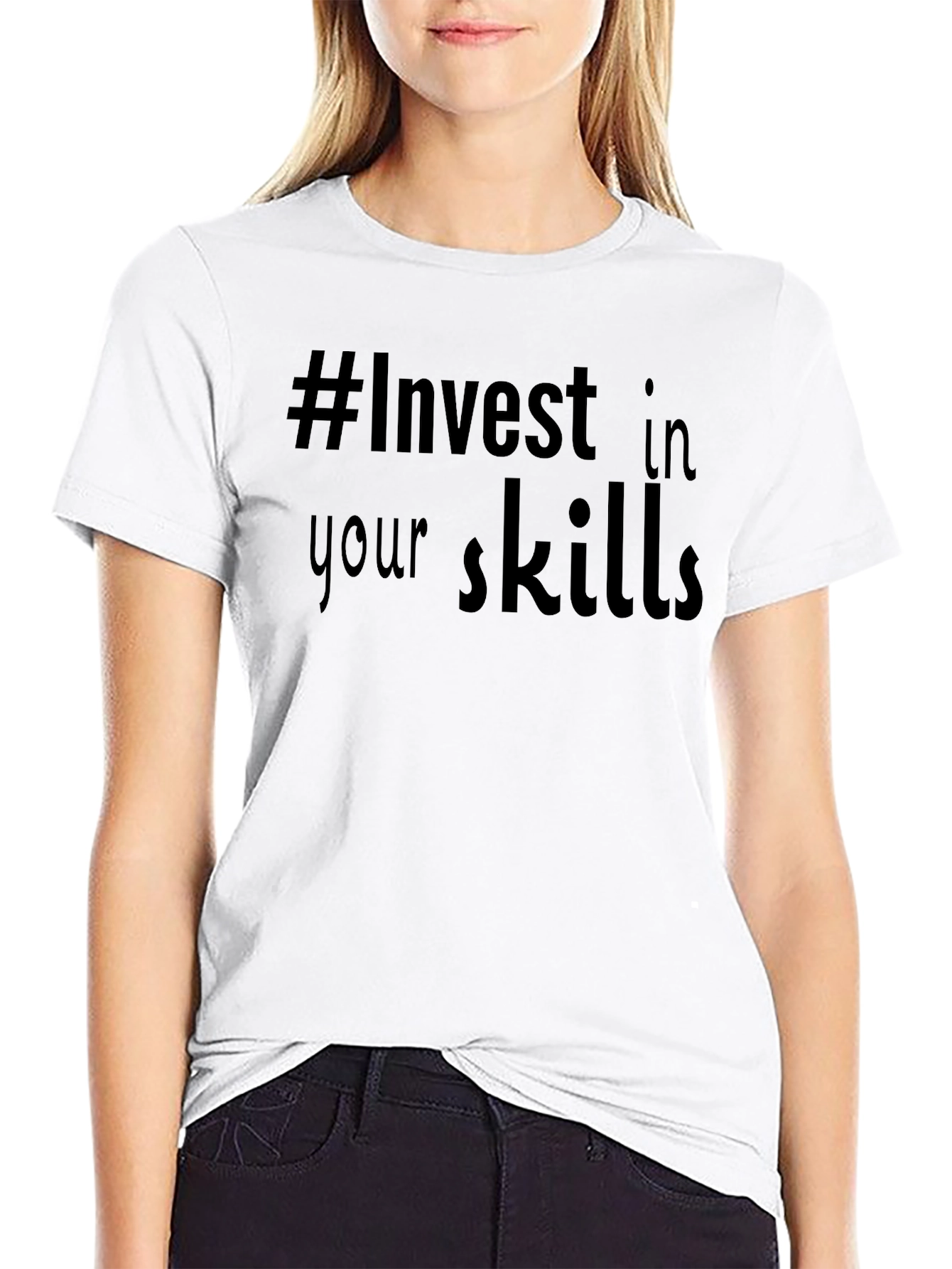 Invest In Your Skills Black Graphic Tee