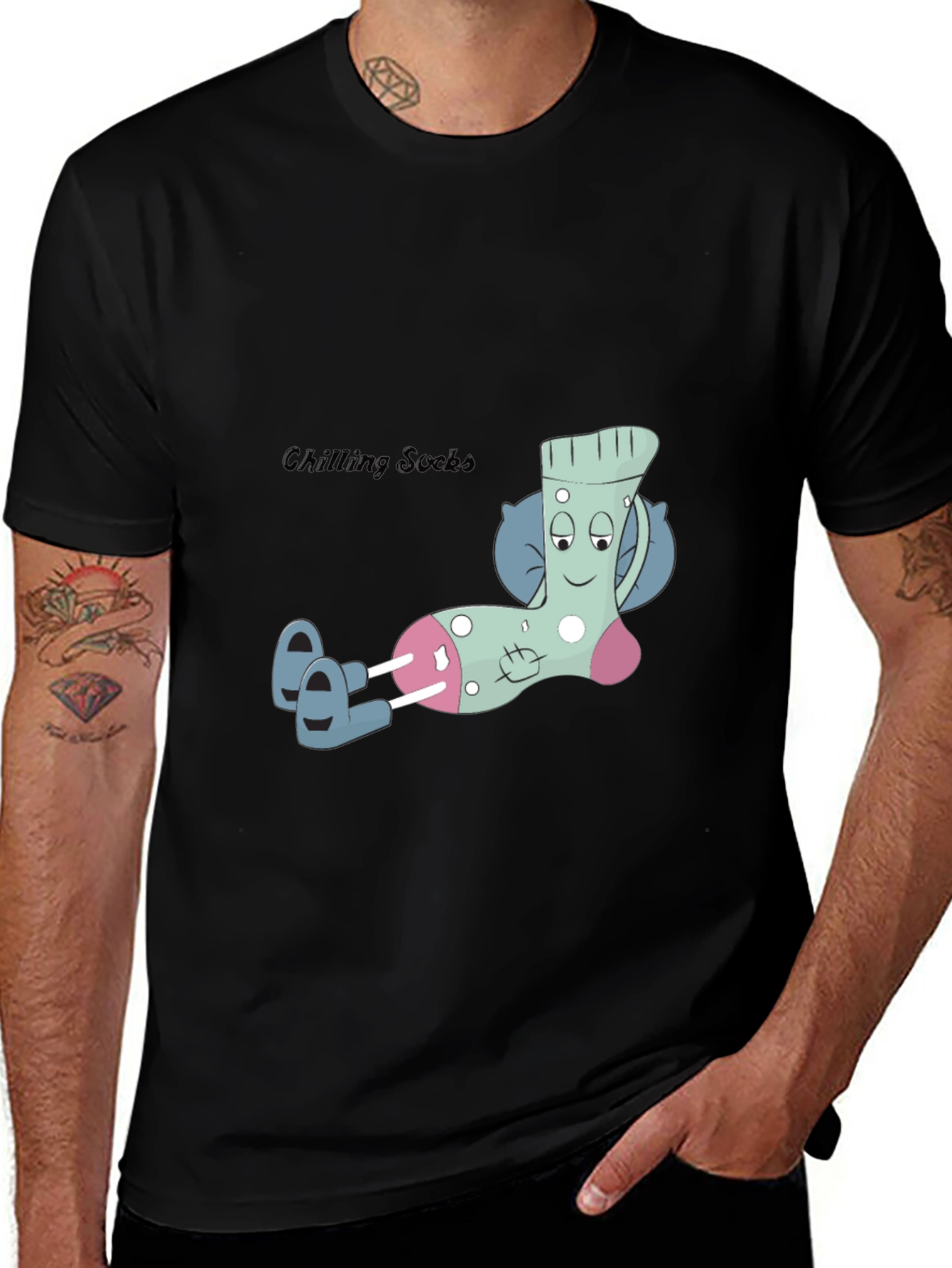 Relaxing Sock Graphic Tee - Cool & Comfortable