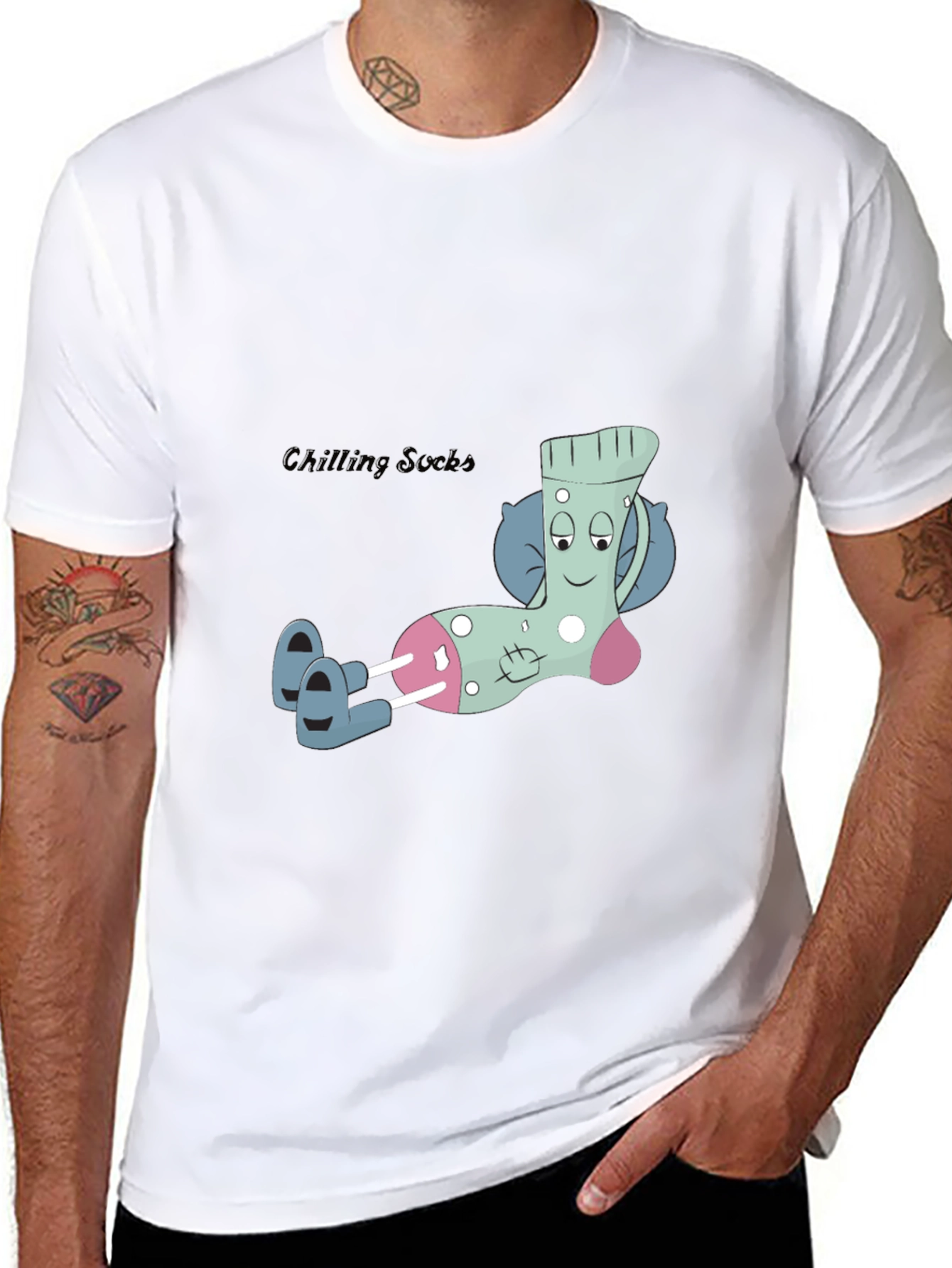 Relaxing Sock Graphic Tee - Cool & Comfortable