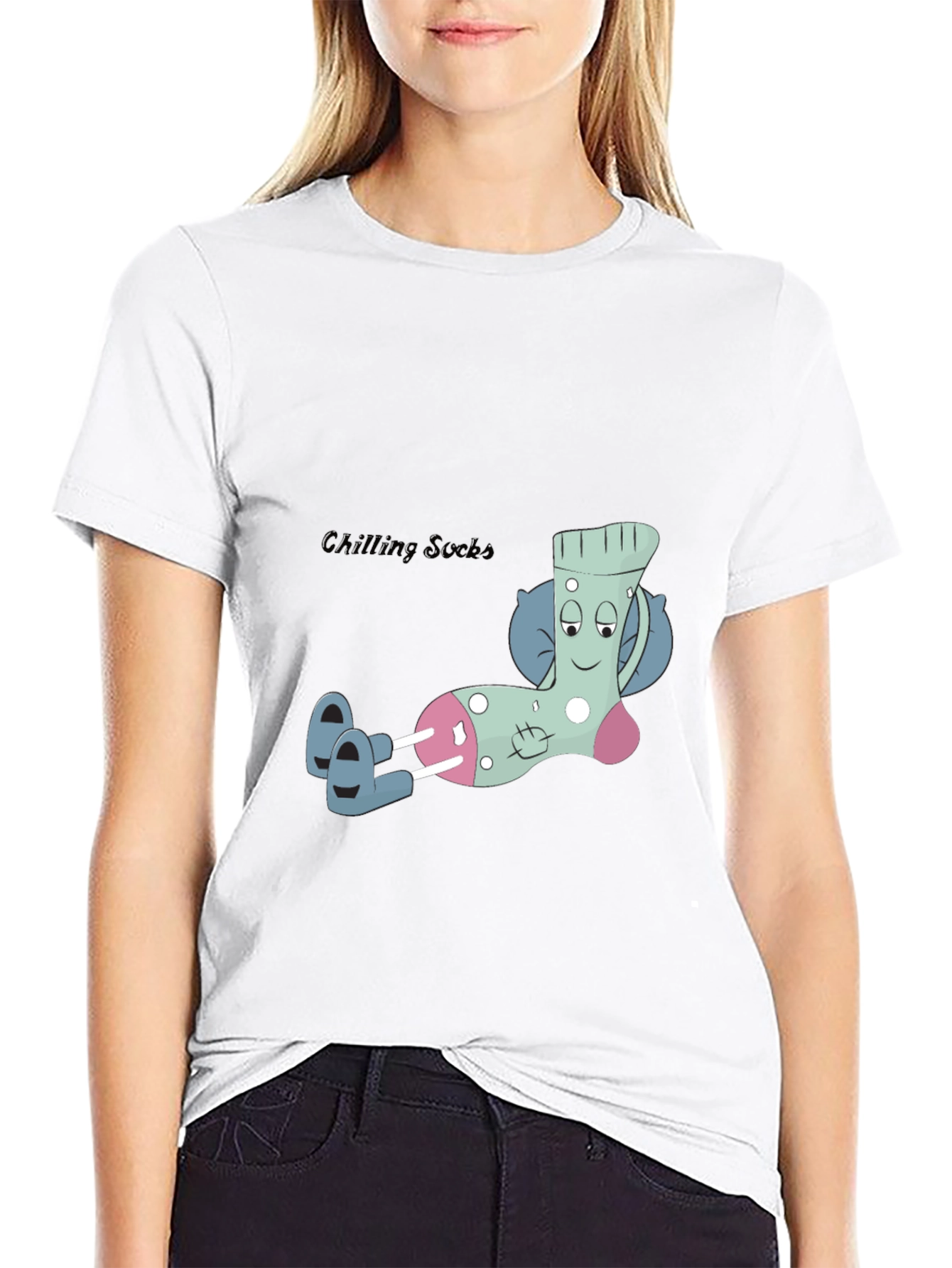 Relaxing Sock Graphic Tee - Cool & Comfortable
