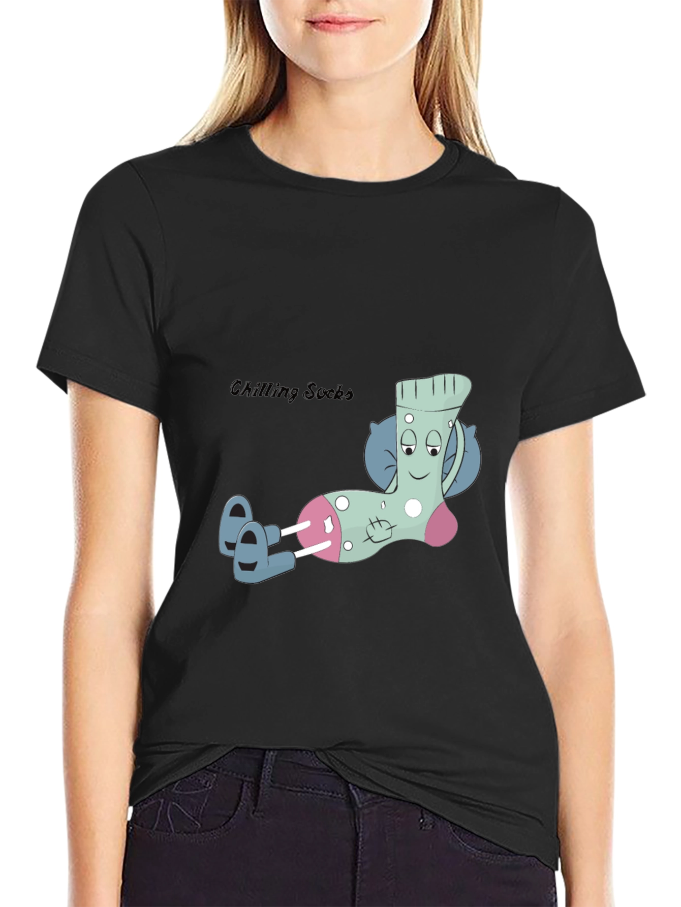 Relaxing Sock Graphic Tee - Cool & Comfortable