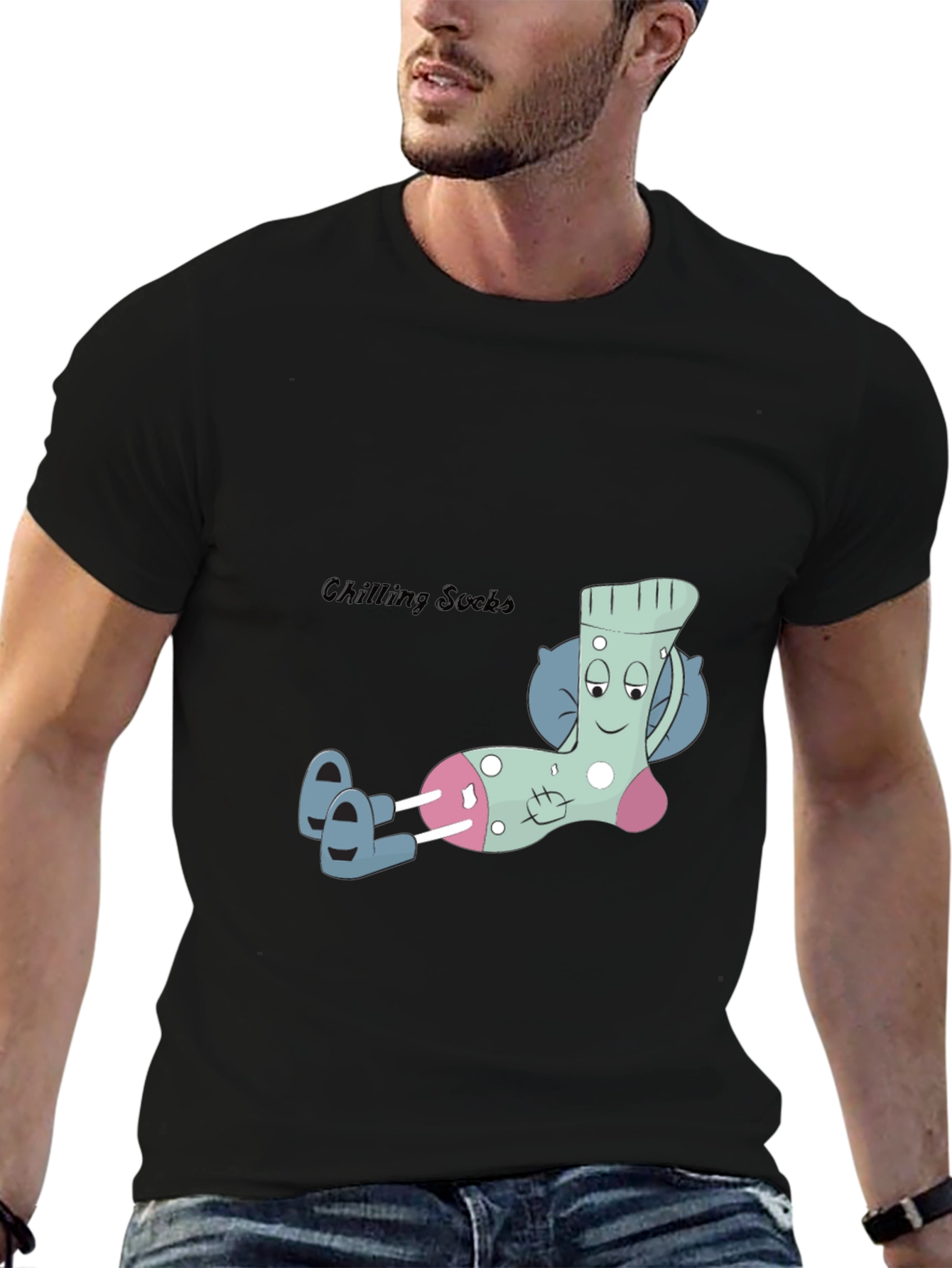 Relaxing Sock Graphic Tee - Cool & Comfortable