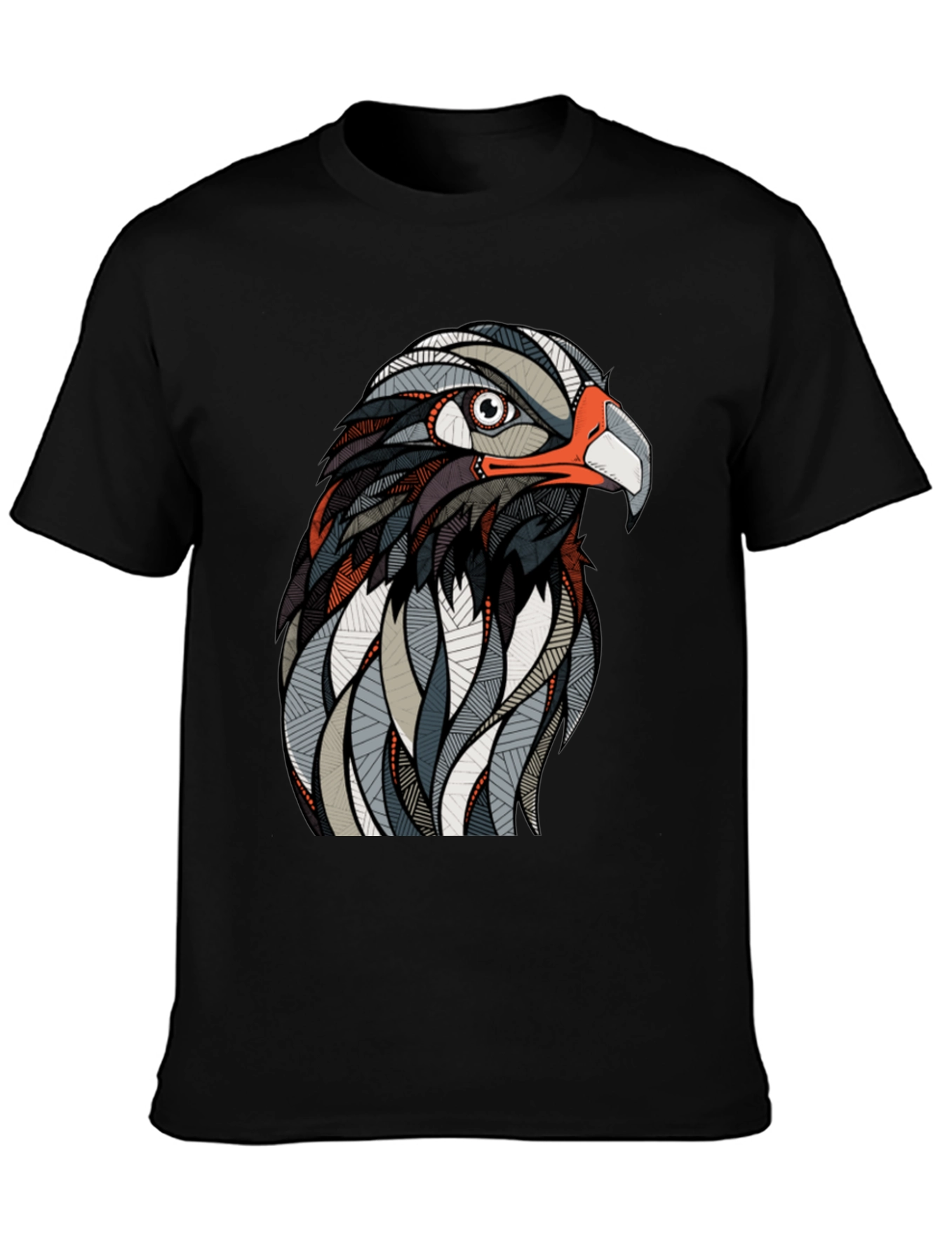 Hawk Graphic Print Black T-Shirt