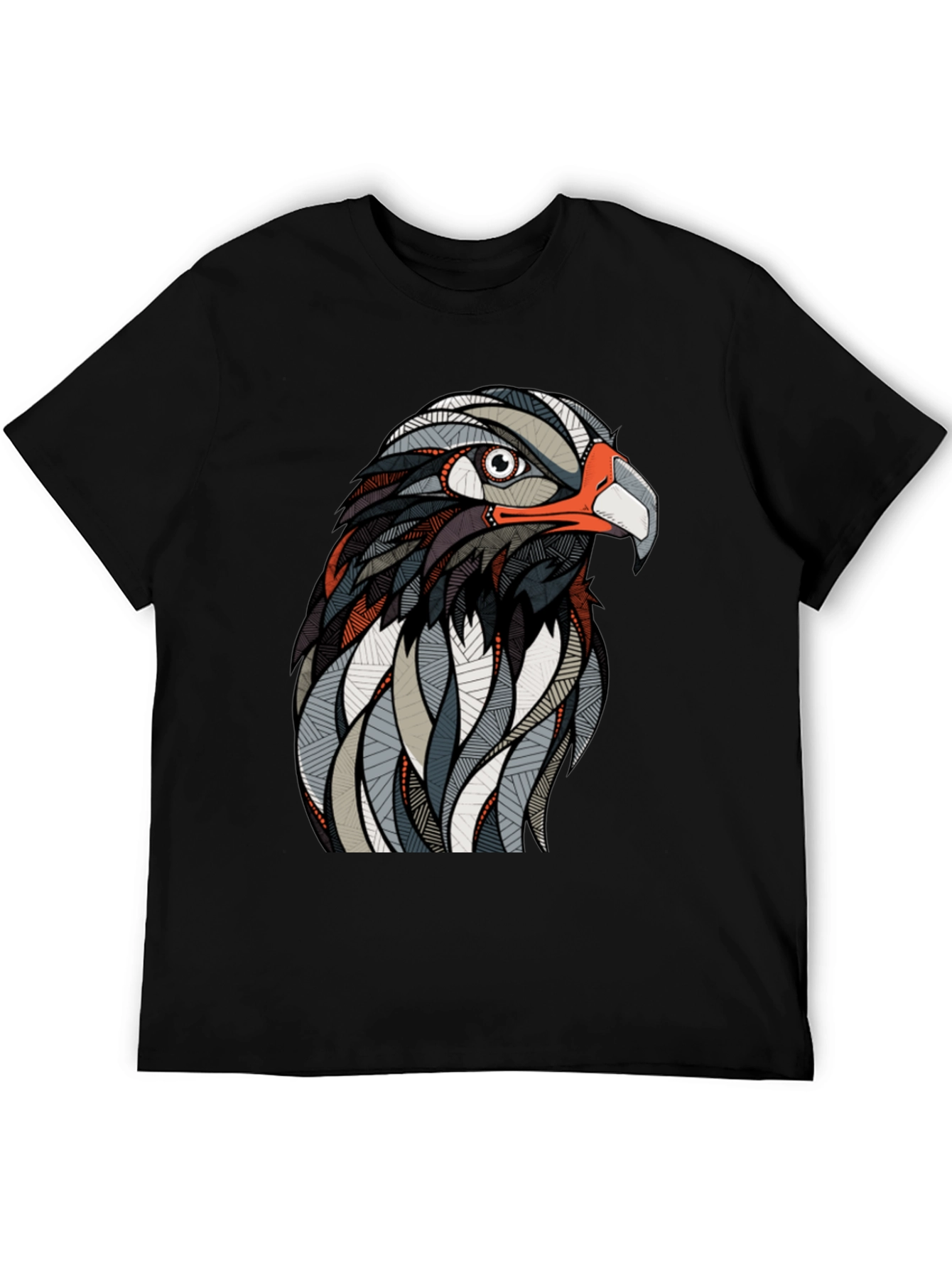 Hawk Graphic Print Black T-Shirt