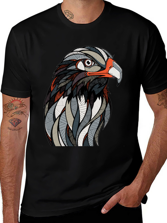 Hawk Graphic Print Black T-Shirt