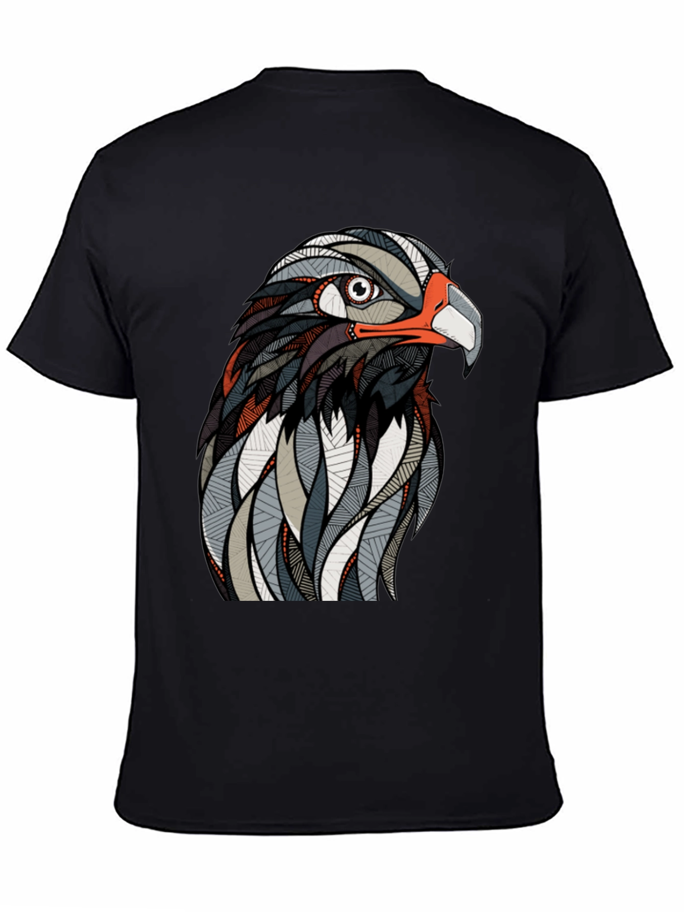Hawk Graphic Print Black T-Shirt