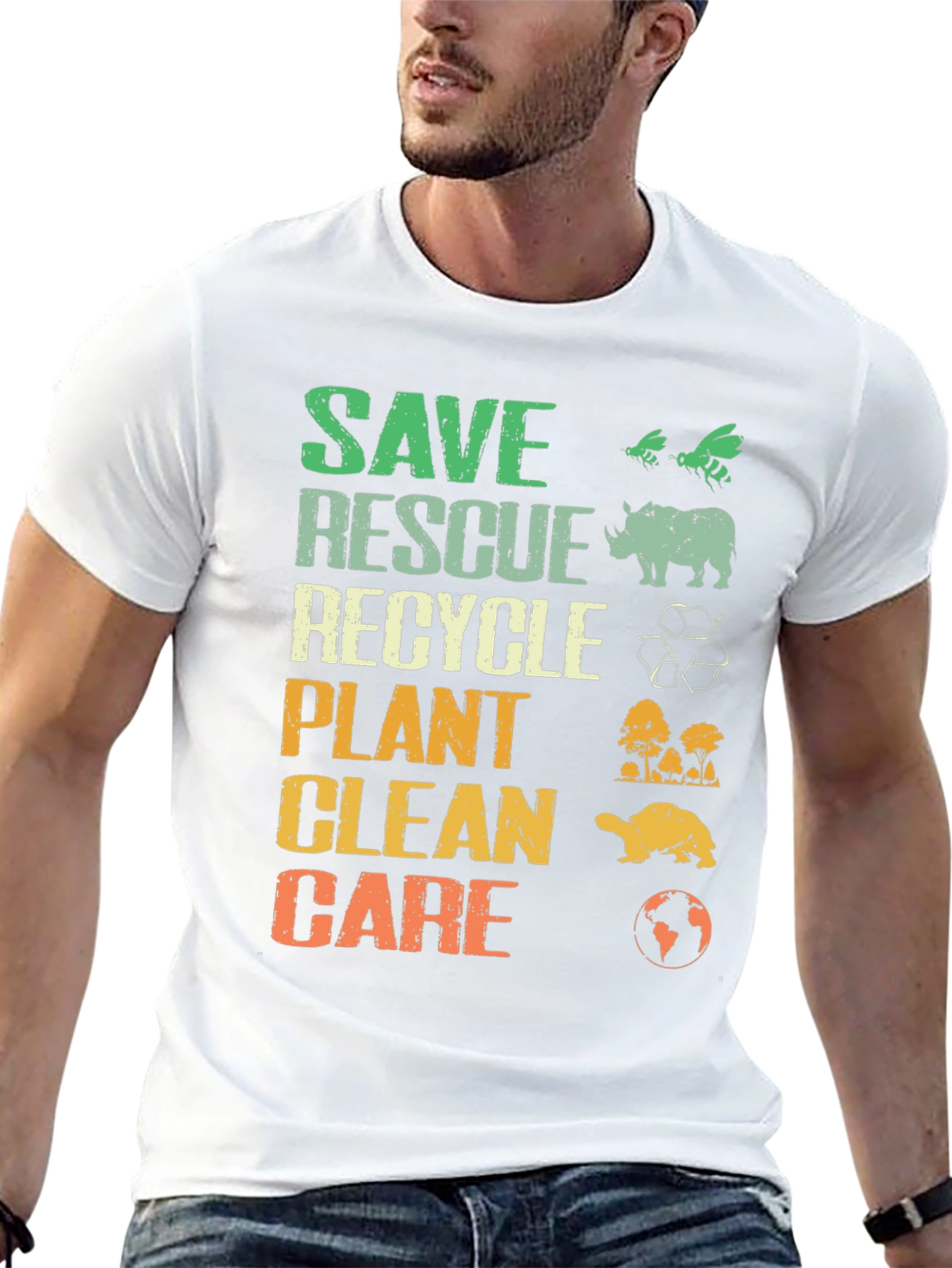 Eco-Friendly Environmental T-Shirt - Save Rescue Recycle
