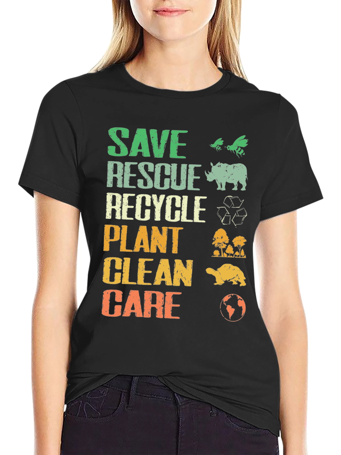 Eco-Friendly Environmental T-Shirt - Save Rescue Recycle