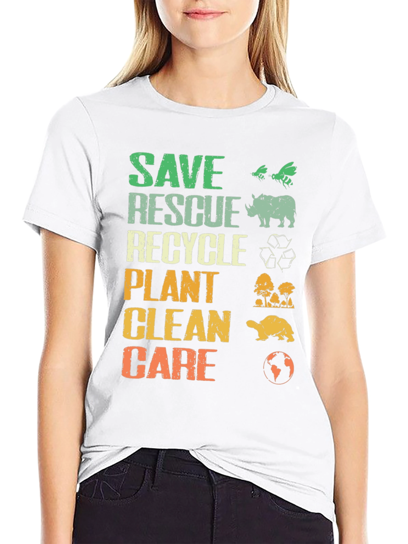 Eco-Friendly Environmental T-Shirt - Save Rescue Recycle