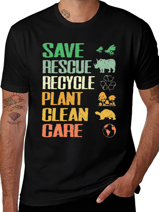 Eco-Friendly Environmental T-Shirt - Save Rescue Recycle