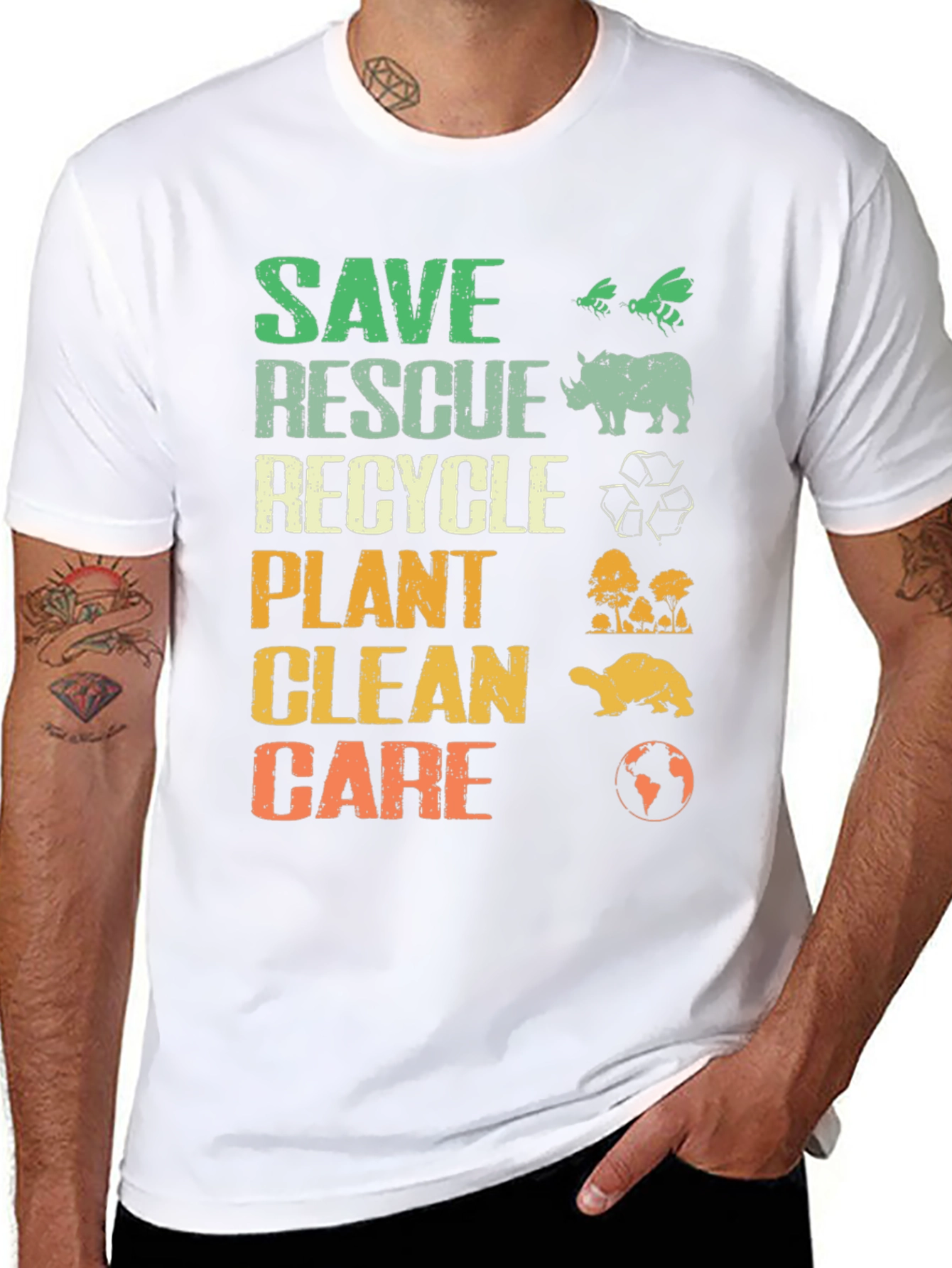 Eco-Friendly Environmental T-Shirt - Save Rescue Recycle