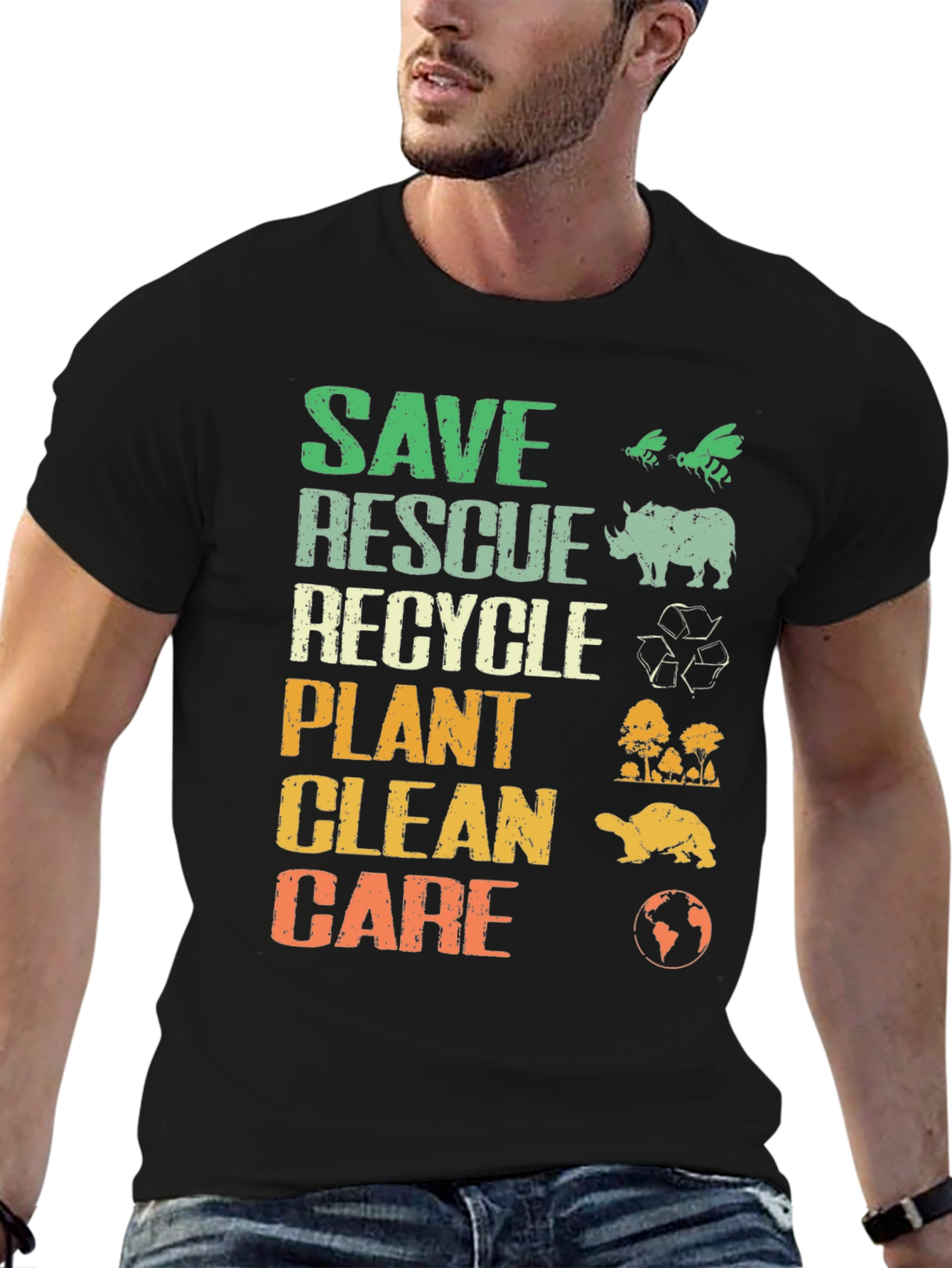 Eco-Friendly Environmental T-Shirt - Save Rescue Recycle