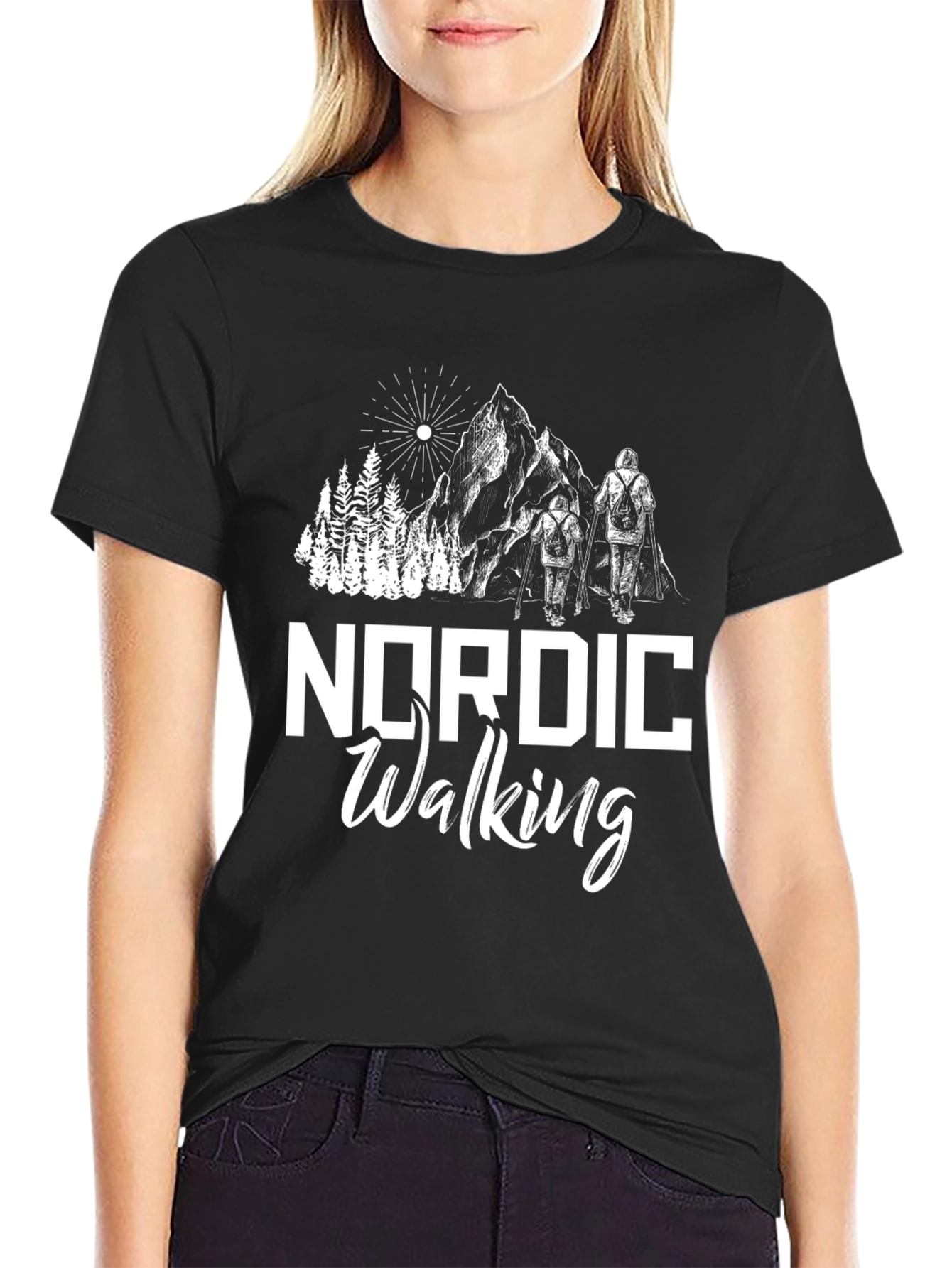 Nordic Walking Graphic T-Shirt - Outdoor Adventure