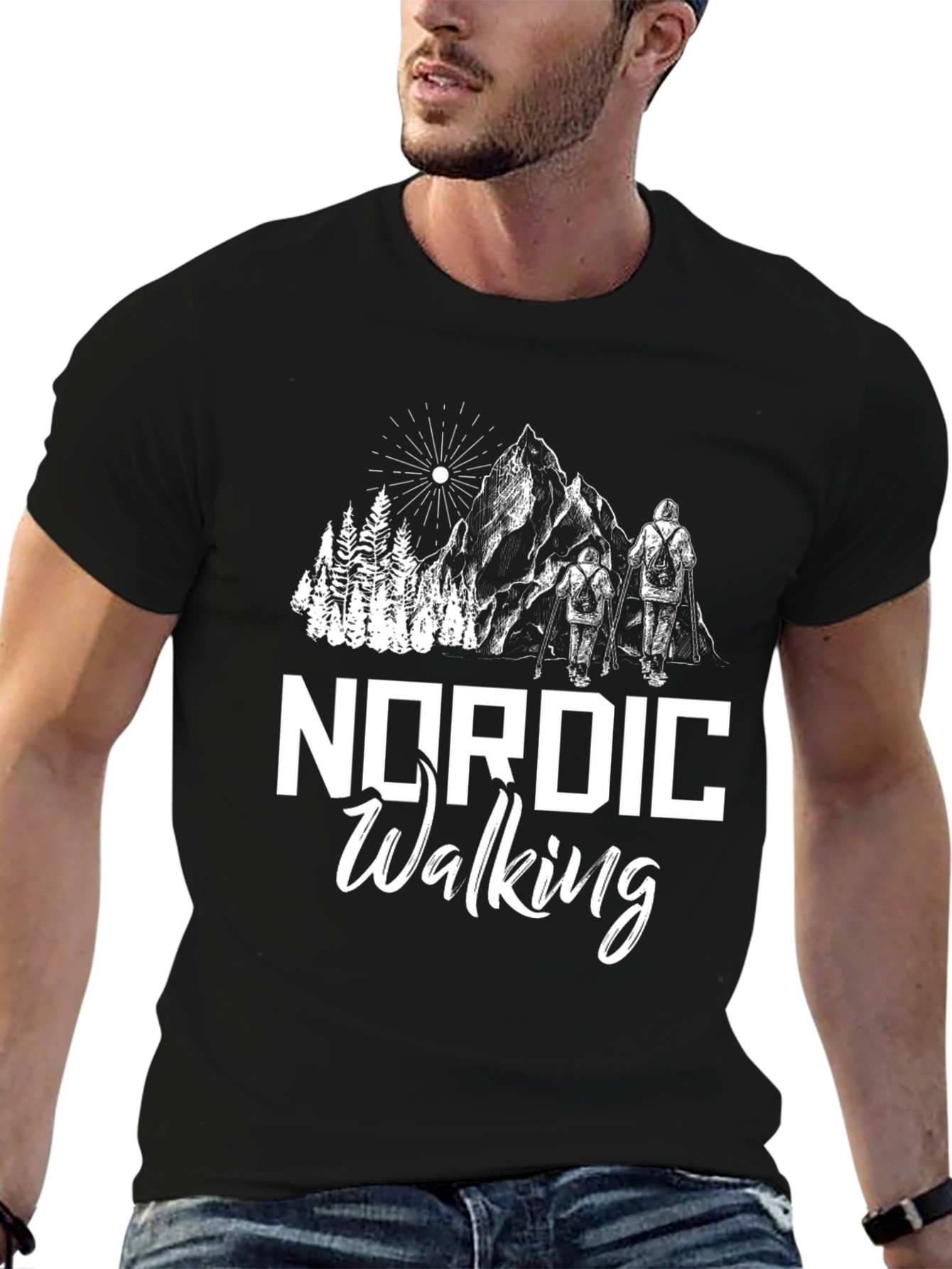 Nordic Walking Graphic T-Shirt - Outdoor Adventure