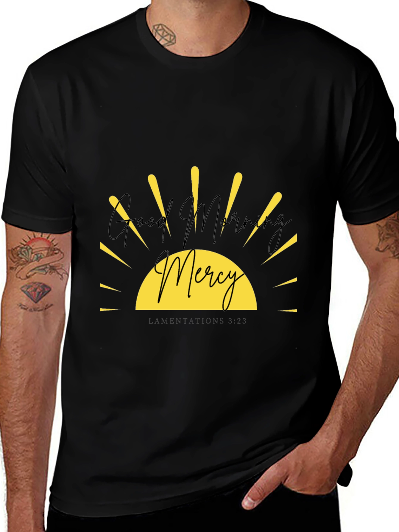Good Morning Mercy Graphic Tee - Black