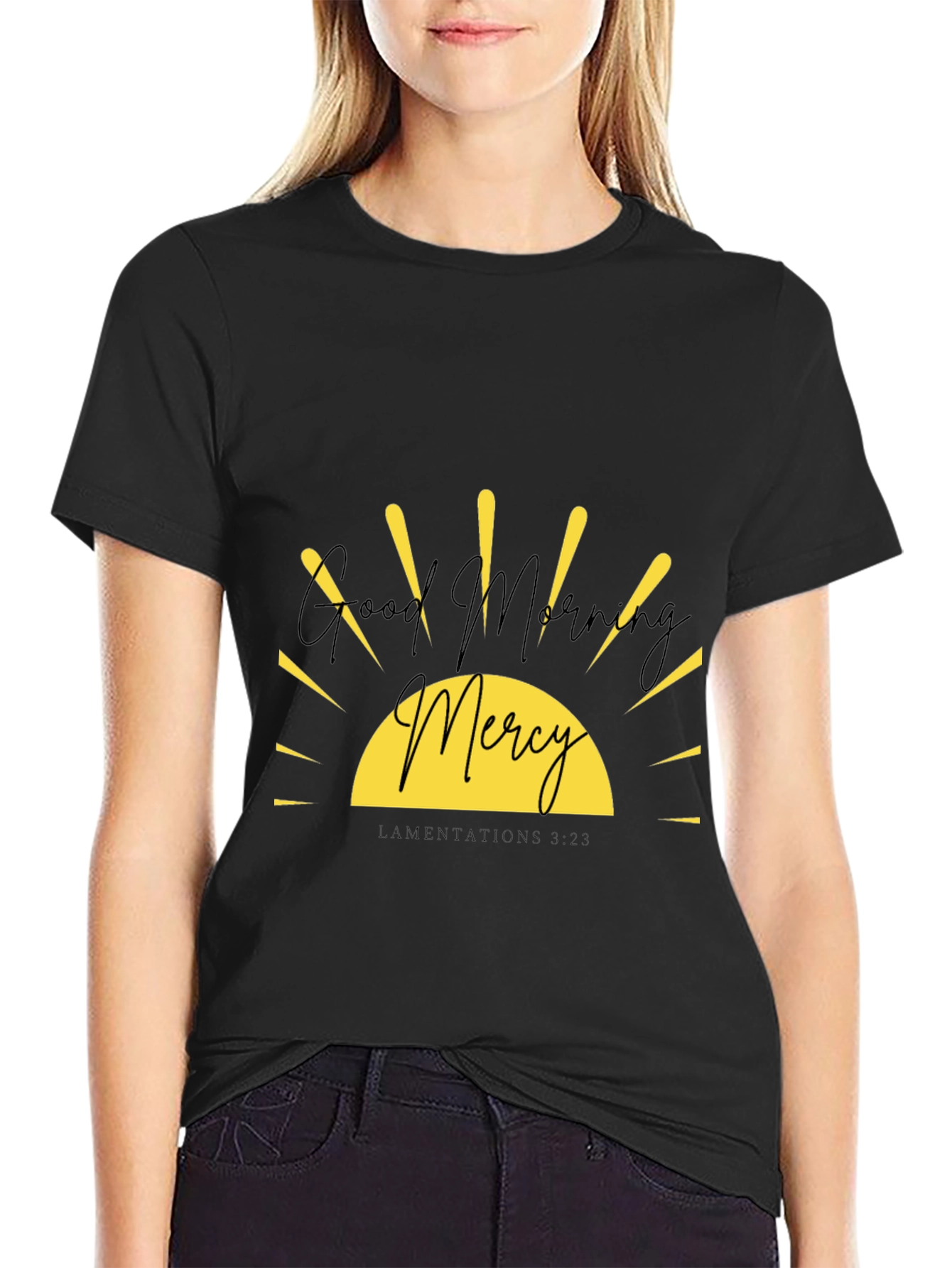 Good Morning Mercy Graphic Tee - Black