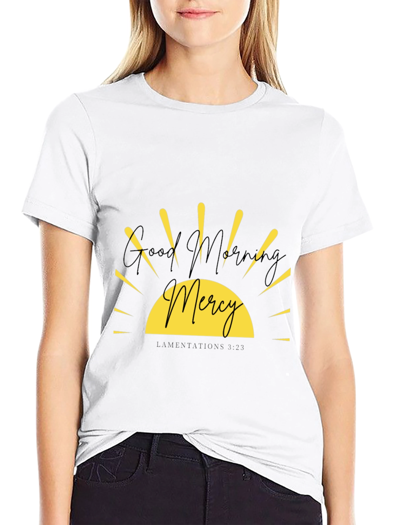 Good Morning Mercy Graphic Tee - Black