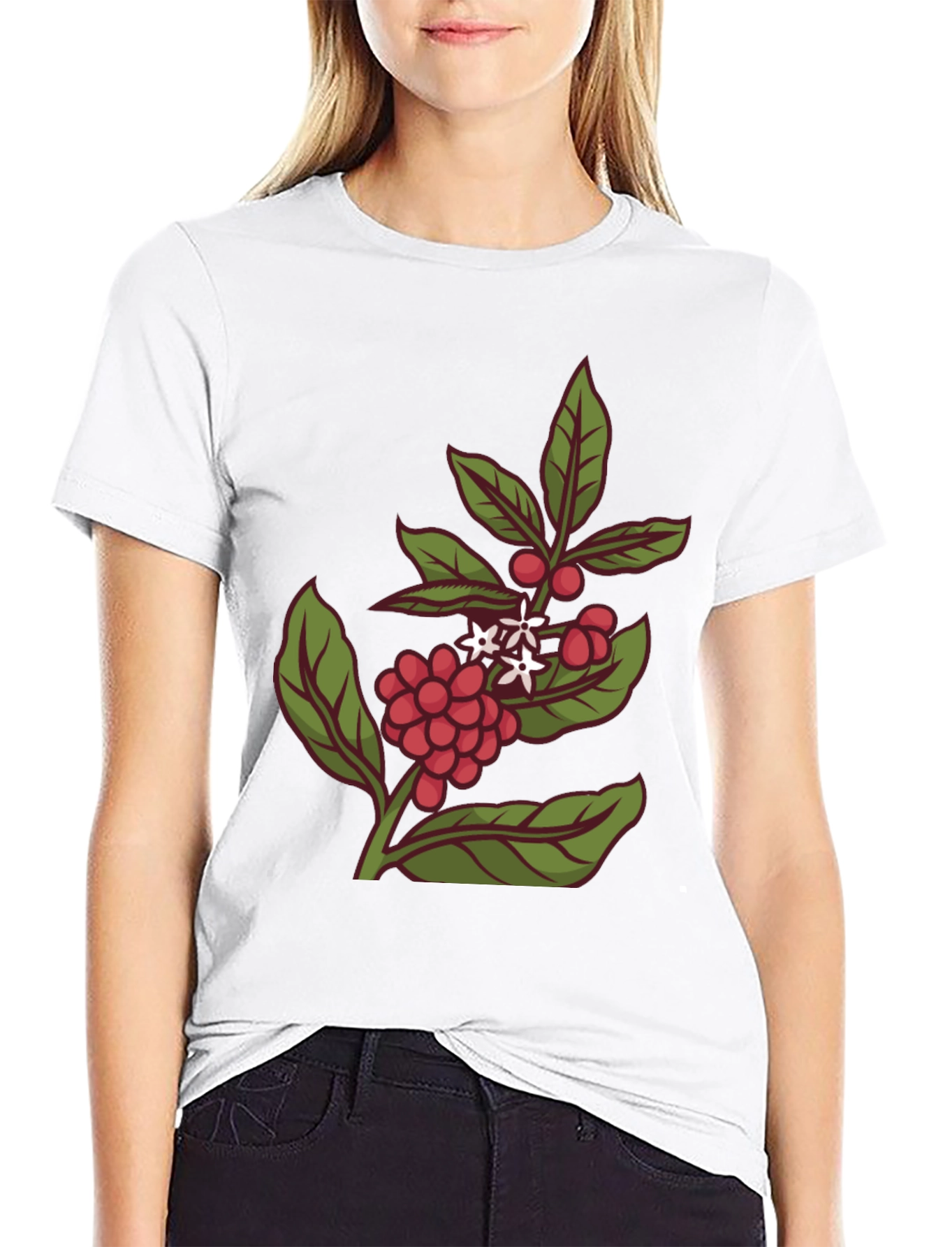 Coffee Plant Graphic Tee - Stylish Black T-Shirt