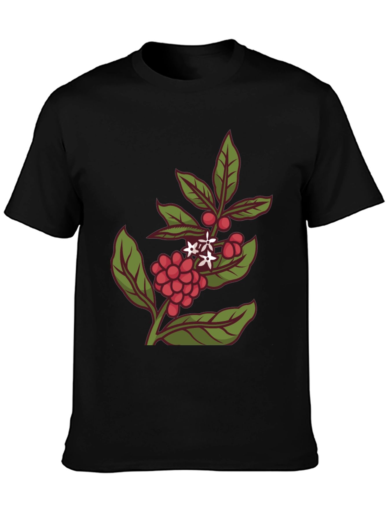 Coffee Plant Graphic Tee - Stylish Black T-Shirt