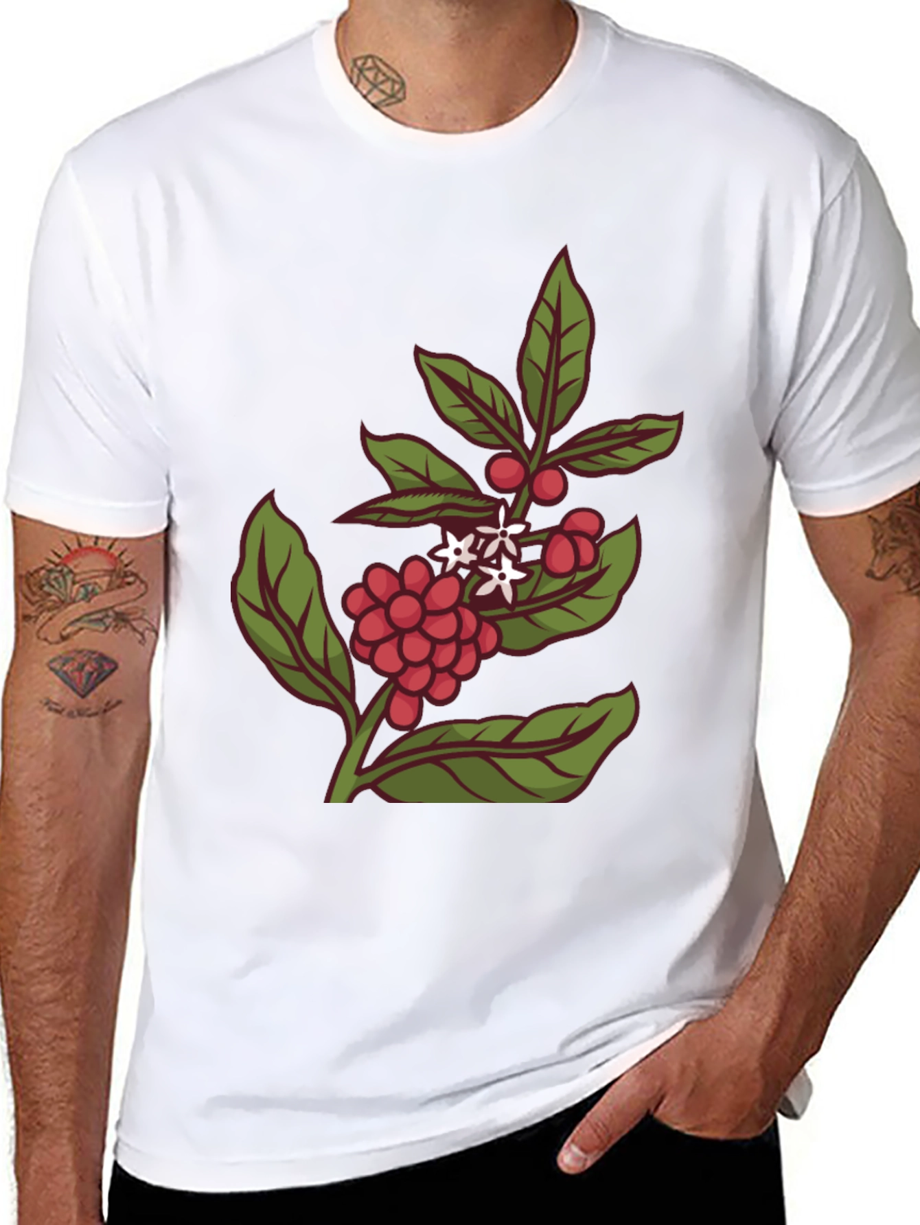 Coffee Plant Graphic Tee - Stylish Black T-Shirt