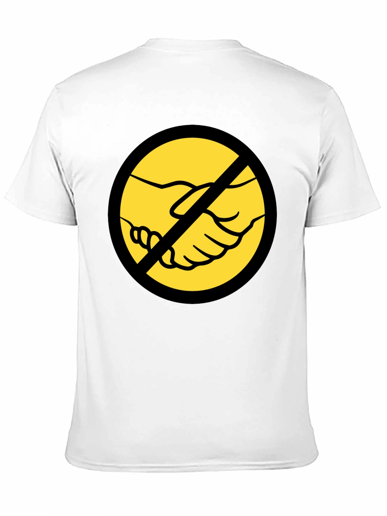 Anti-Handshake Graphic Tee - Black Crew Neck T-Shirt
