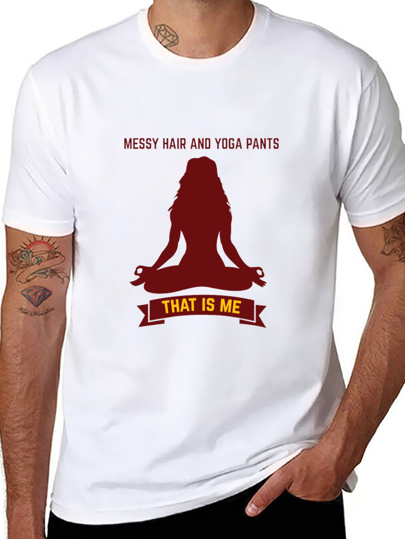 Messy Hair Yoga Pants T-Shirt - Relaxed Fit