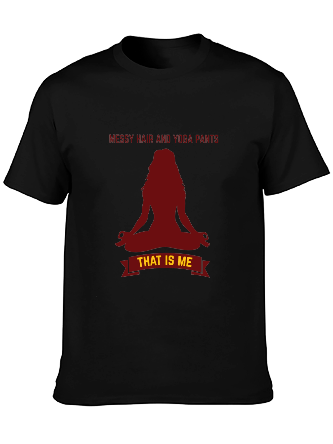 Messy Hair Yoga Pants T-Shirt - Relaxed Fit